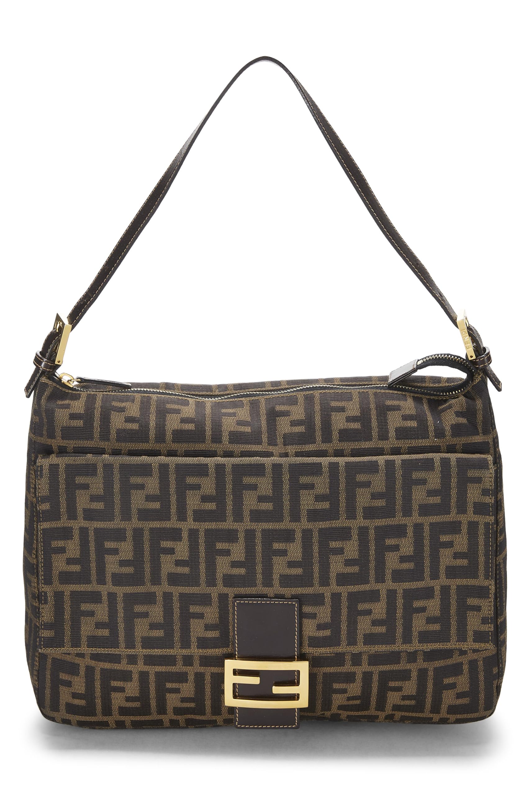 Fendi, Brown Zucca Canvas Shoulder Bag Large, Brown