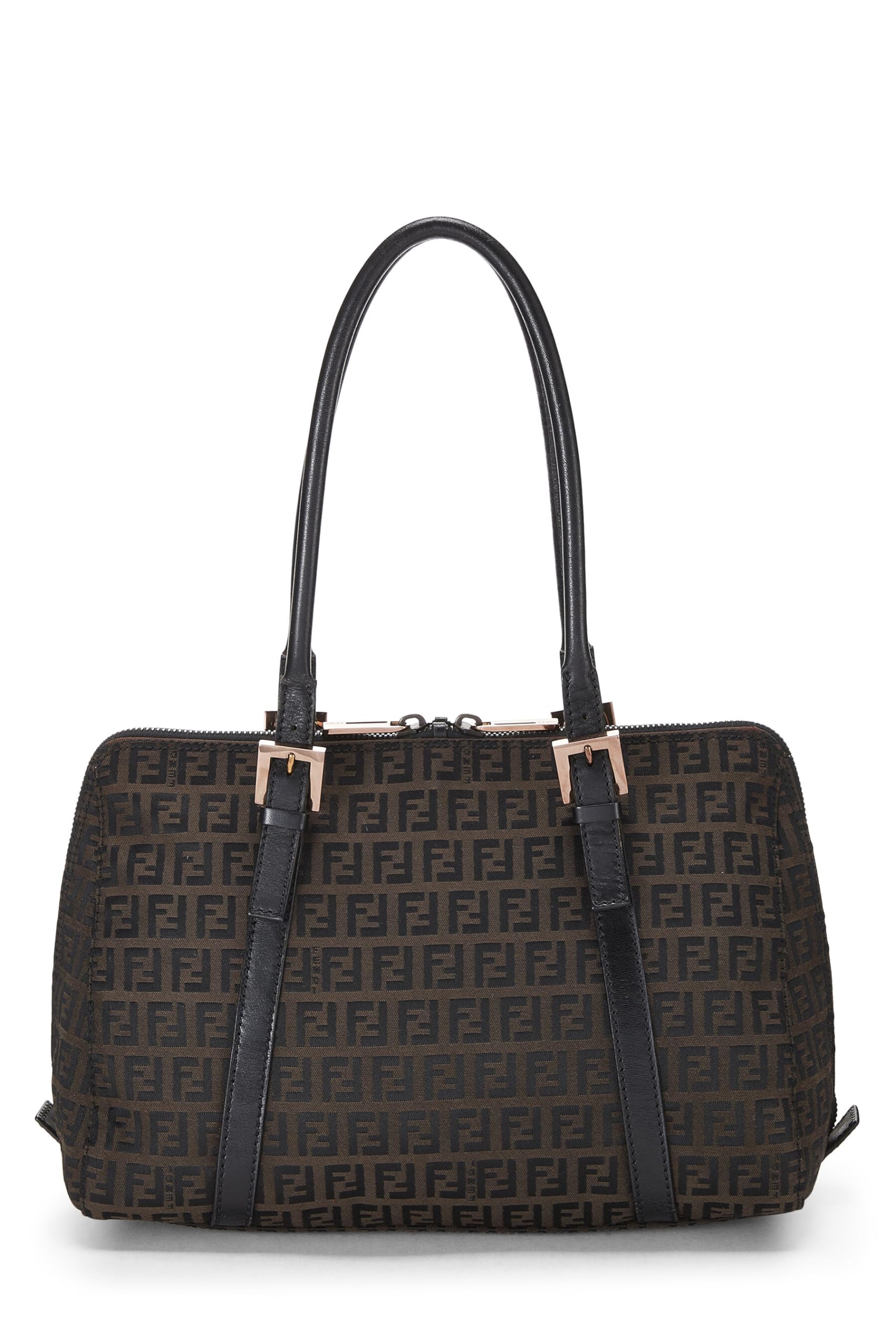 Fendi, Brown Zucchino Canvas Shoulder Bag, Brown