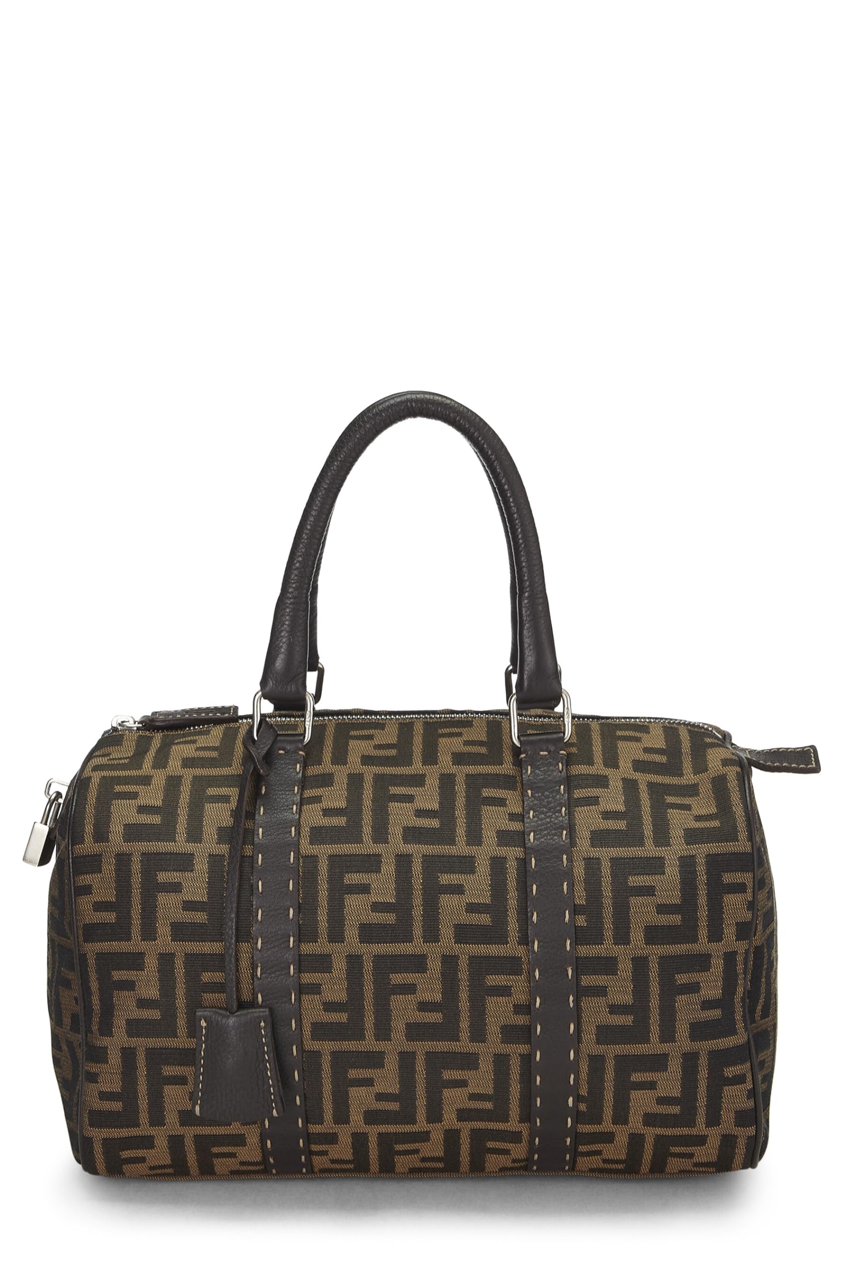 Fendi, Zucca Canvas Selleria Handbag Medium, Brown