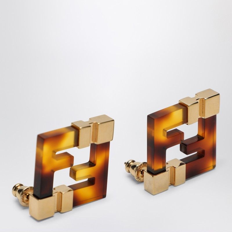 FENDI Forever Earrings in Tortoiseshell Design
