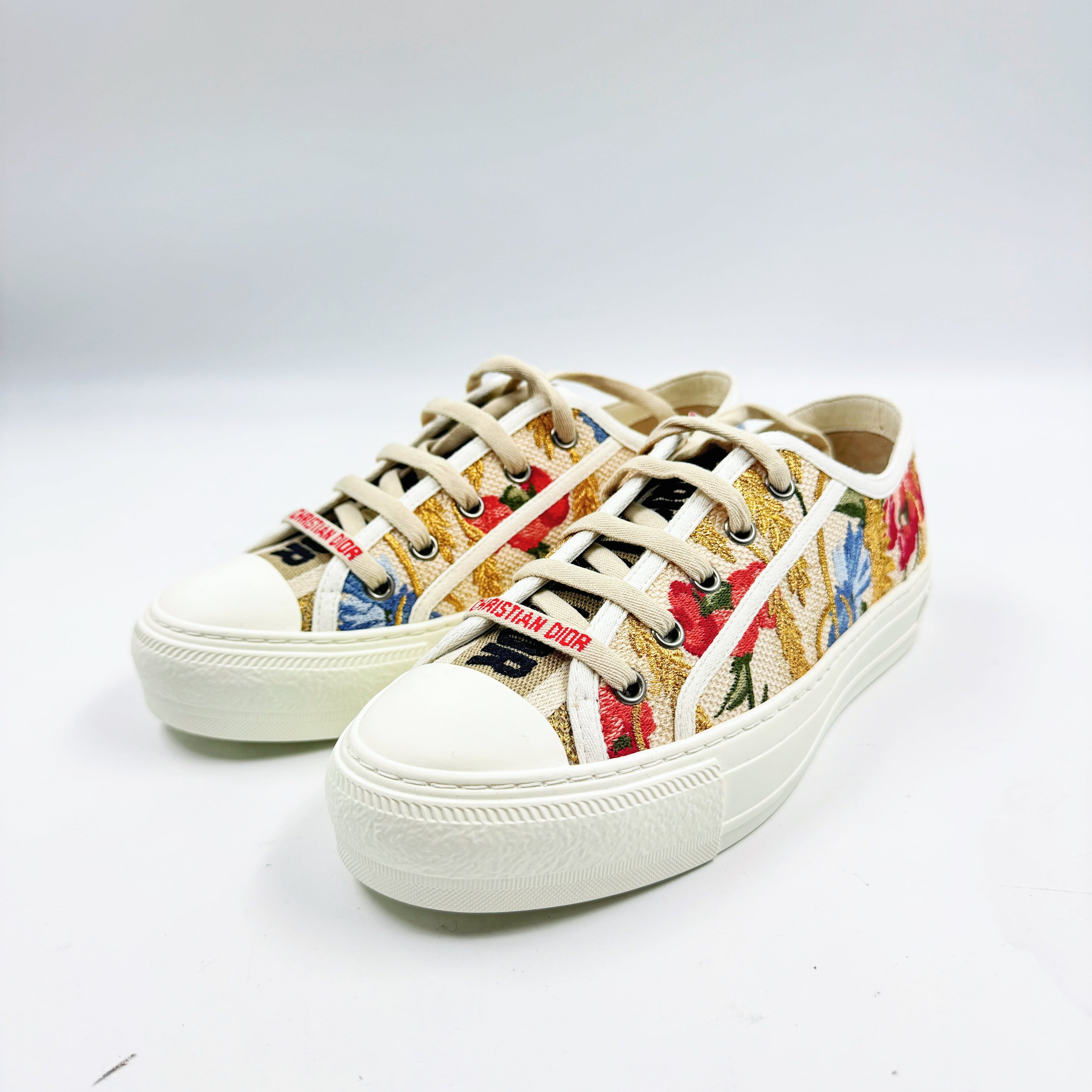 Dior Walk'n'Dior Floral Embroidery Low Top Sneakers Size36.5 TWS