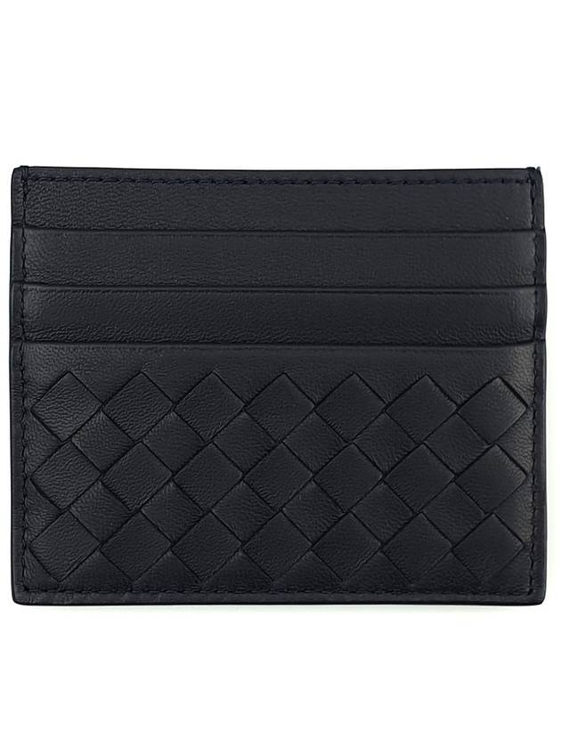 Bottega Veneta Intrecciato Weaving Card Wallet Navy