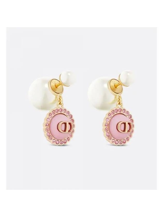 Tribales Pearl Earrings Gold Pink Dior