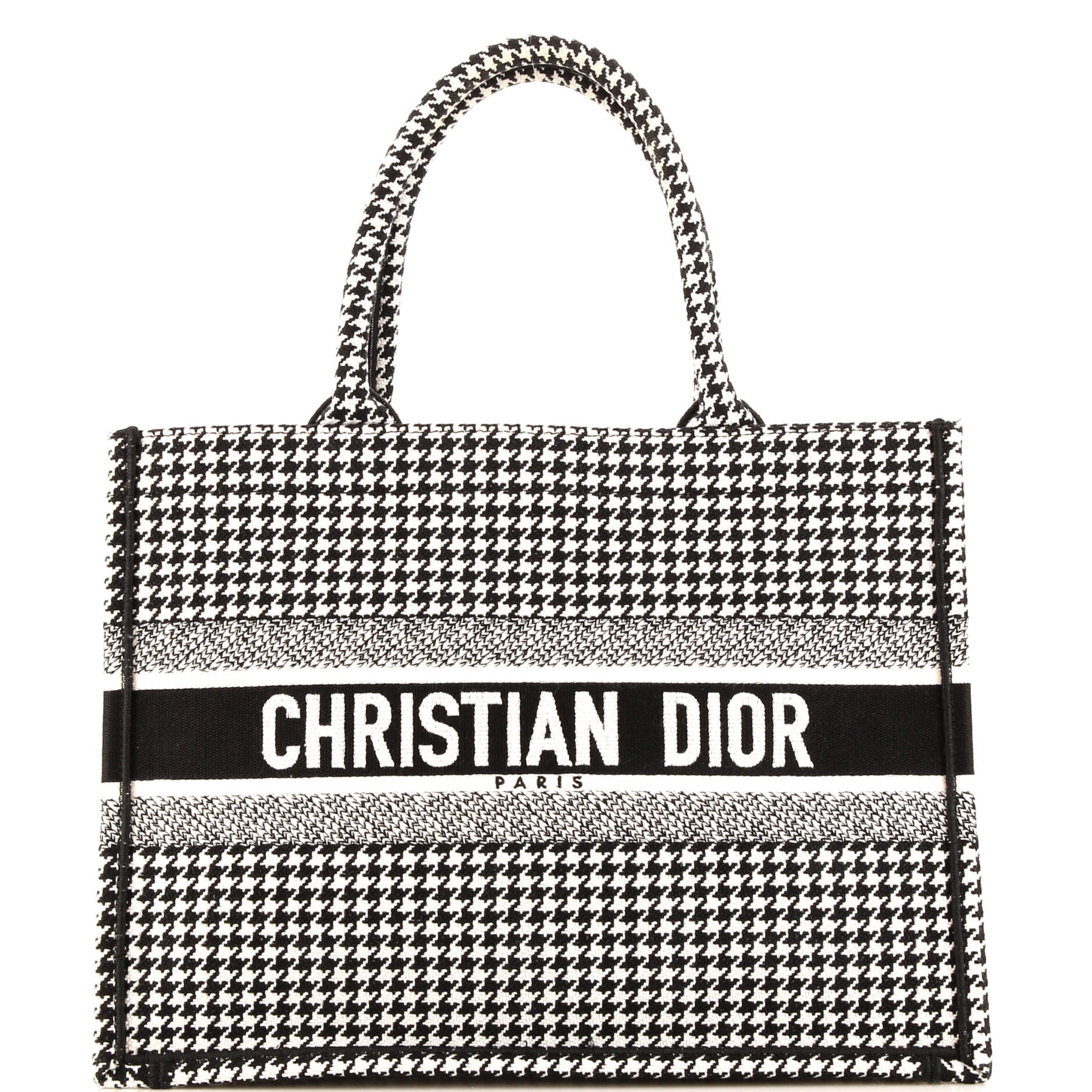 Dior Book Tote Houndstooth Canvas Medium