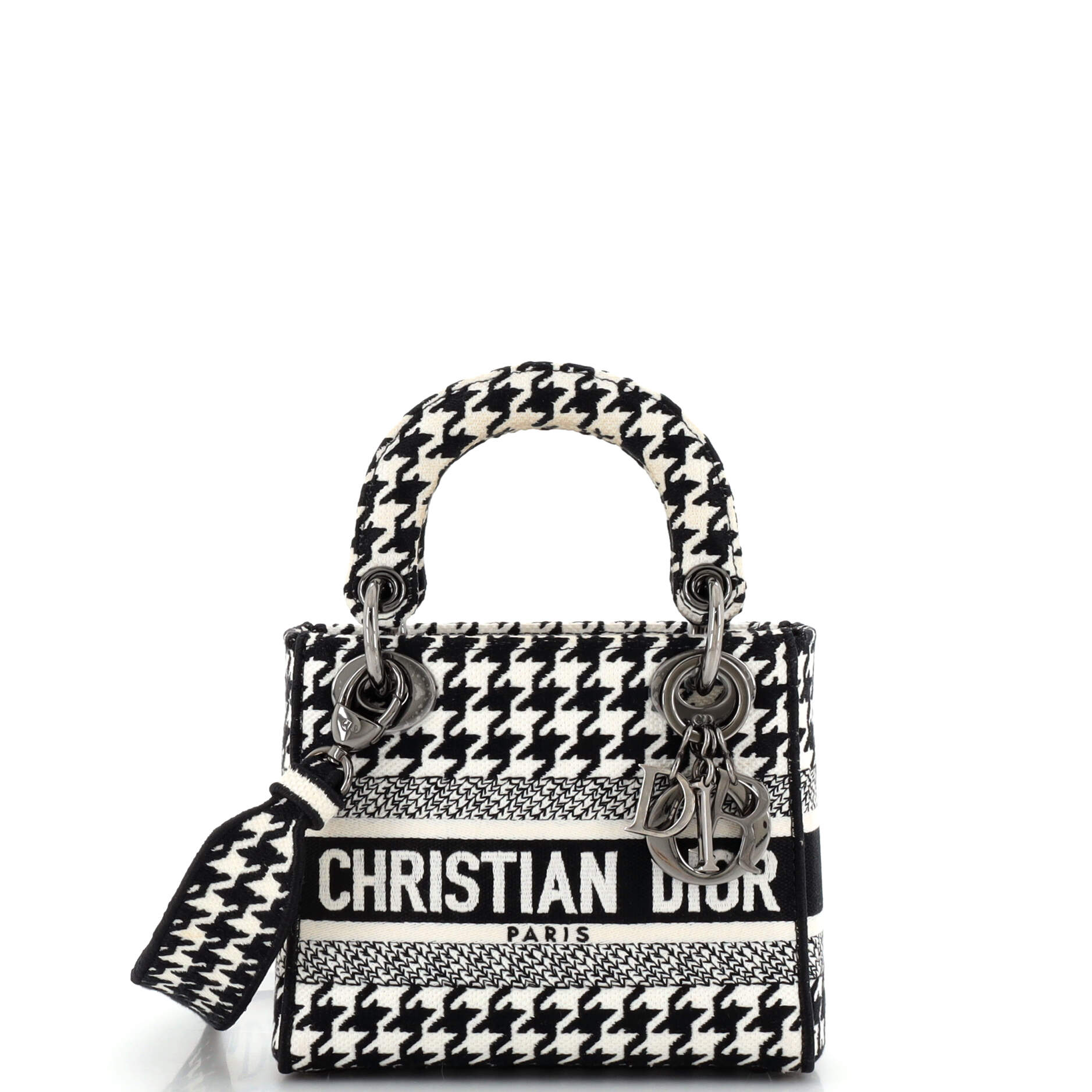 Dior Lady D-Lite Bag Houndstooth Canvas Mini