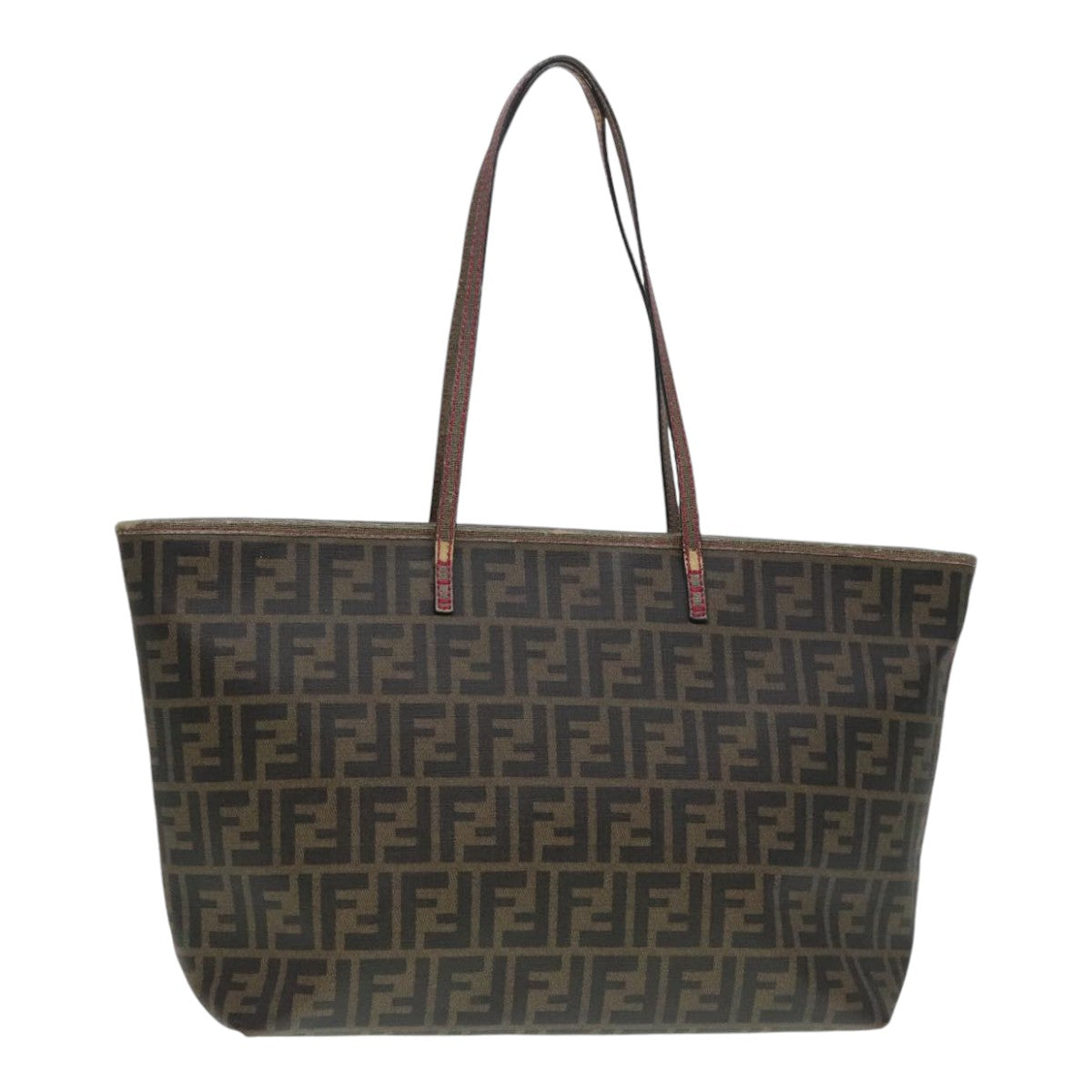 FENDI Zucca Canvas Tote Bag Brown Black gold90403