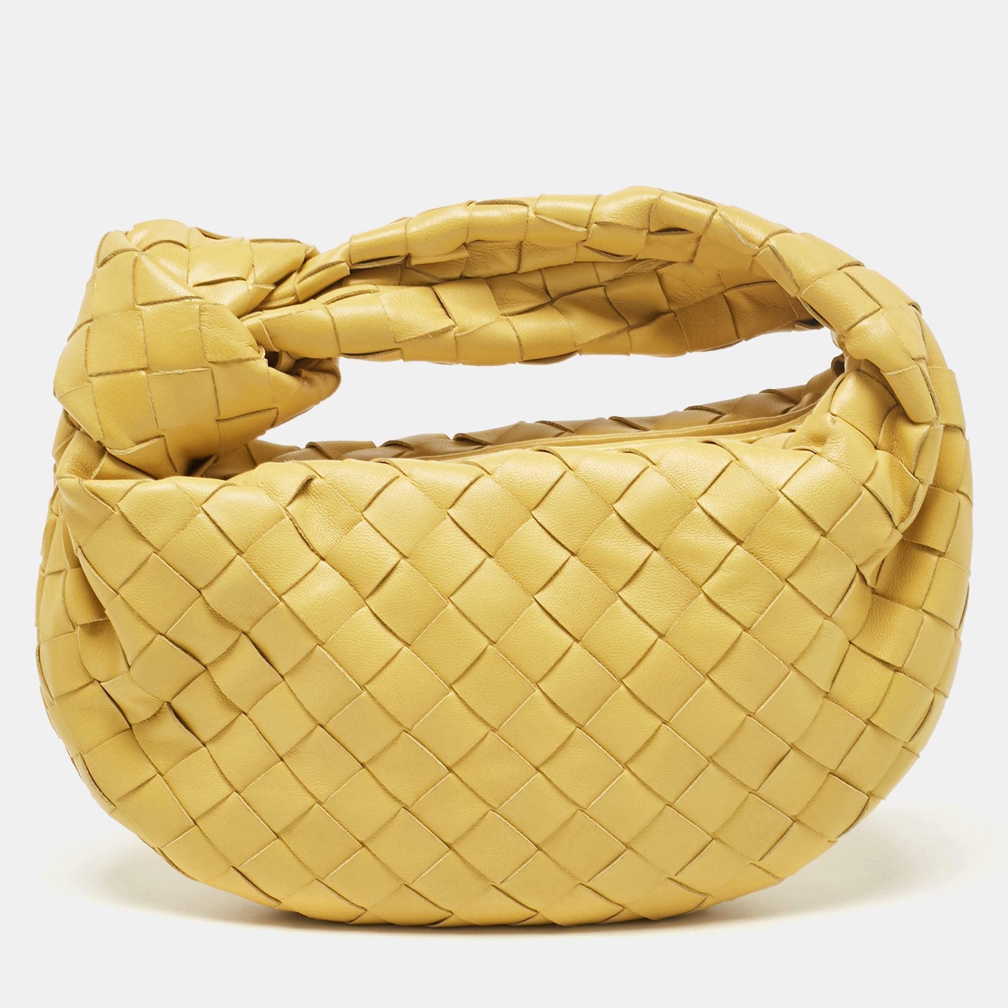Bottega Veneta Yellow Intrecciato Leather Mini Jodie Bag