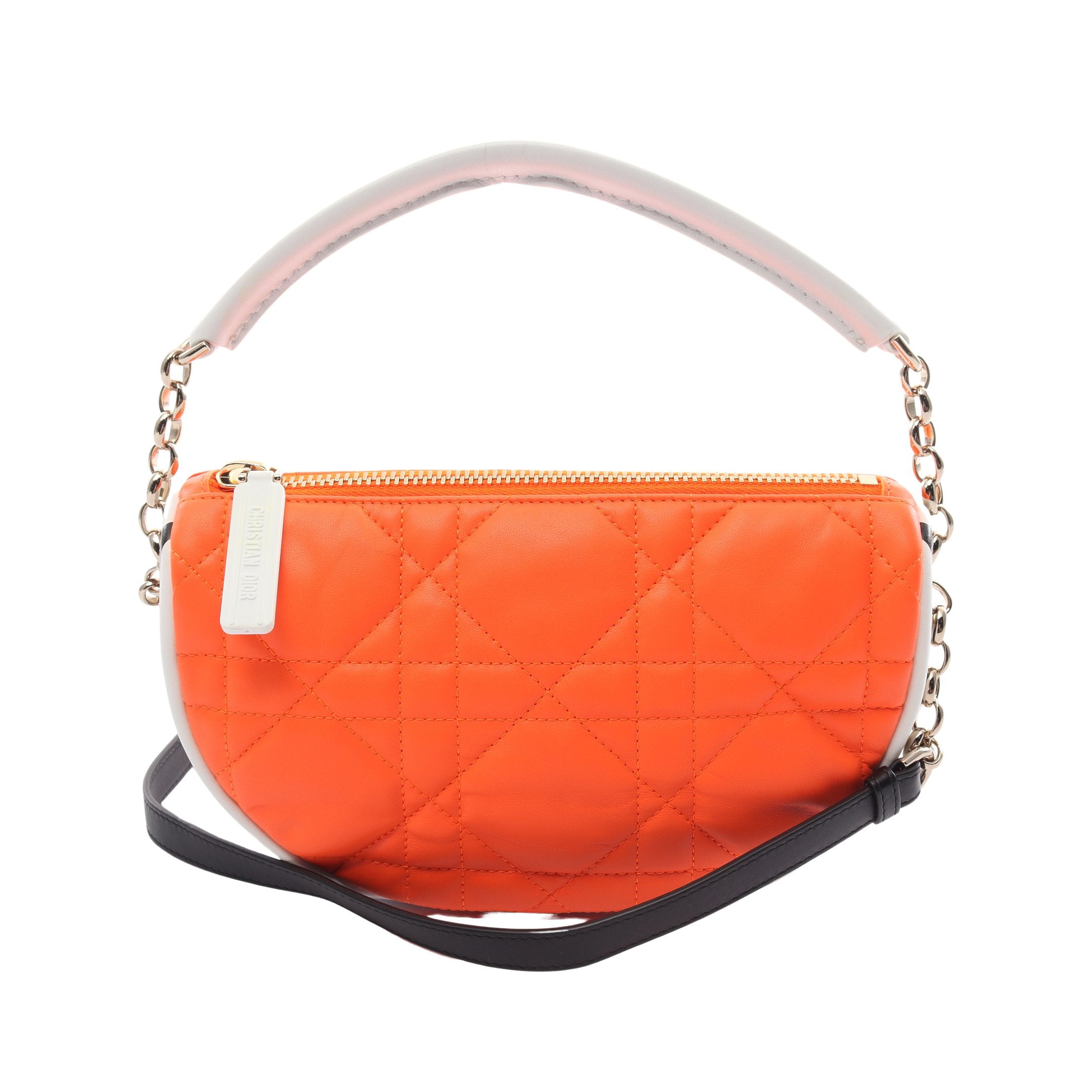 Dior VIBE HOBO Small Shoulder bag Leather Orange White Black 2WAY