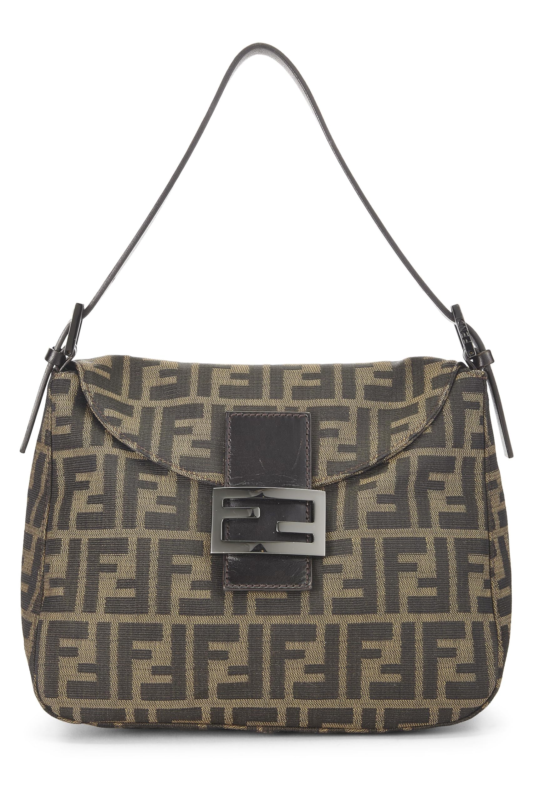 Fendi, Brown Zucca Shoulder Bag, Brown