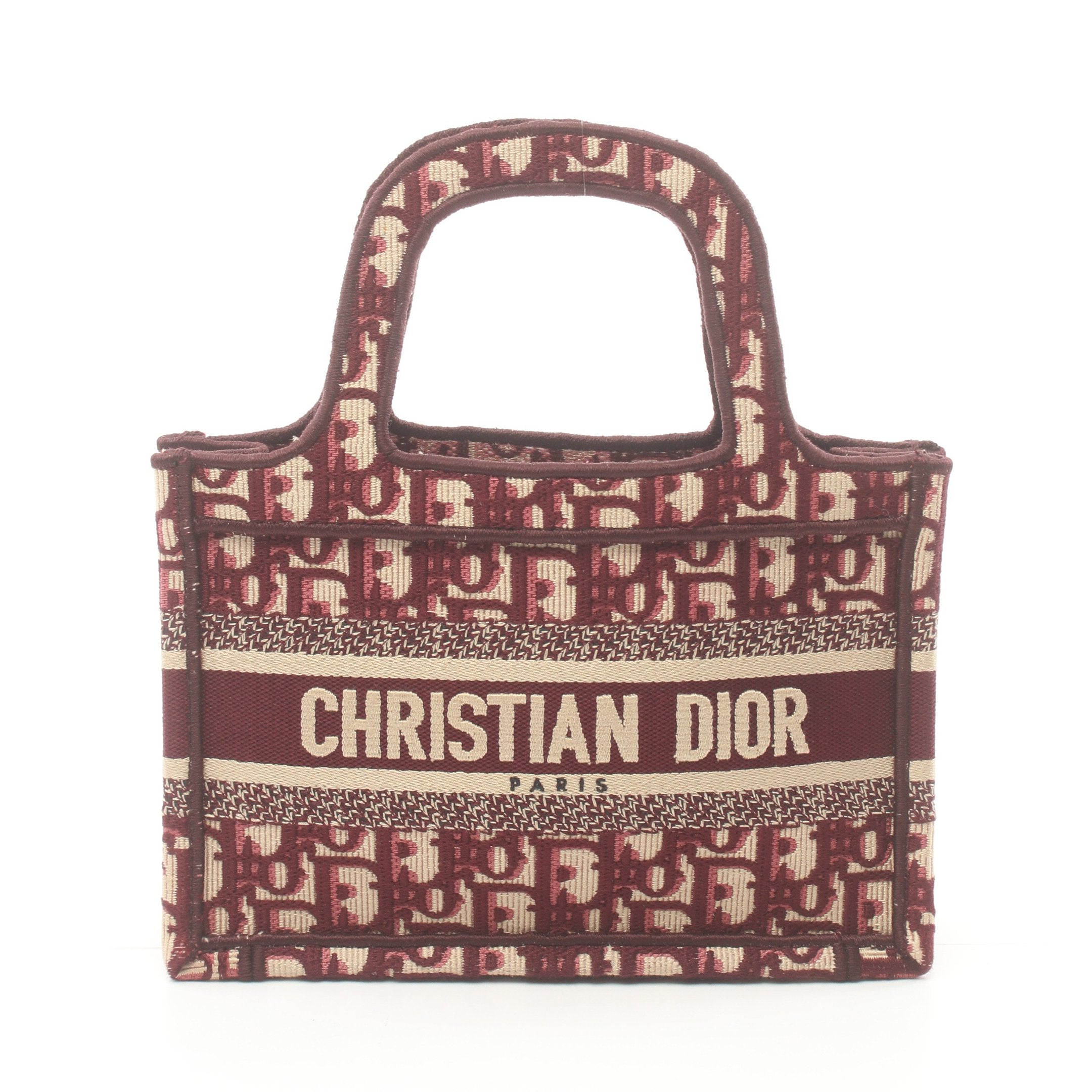 Dior BOOK TOTE Book tote Mini Handbag Canvas Bordeaux