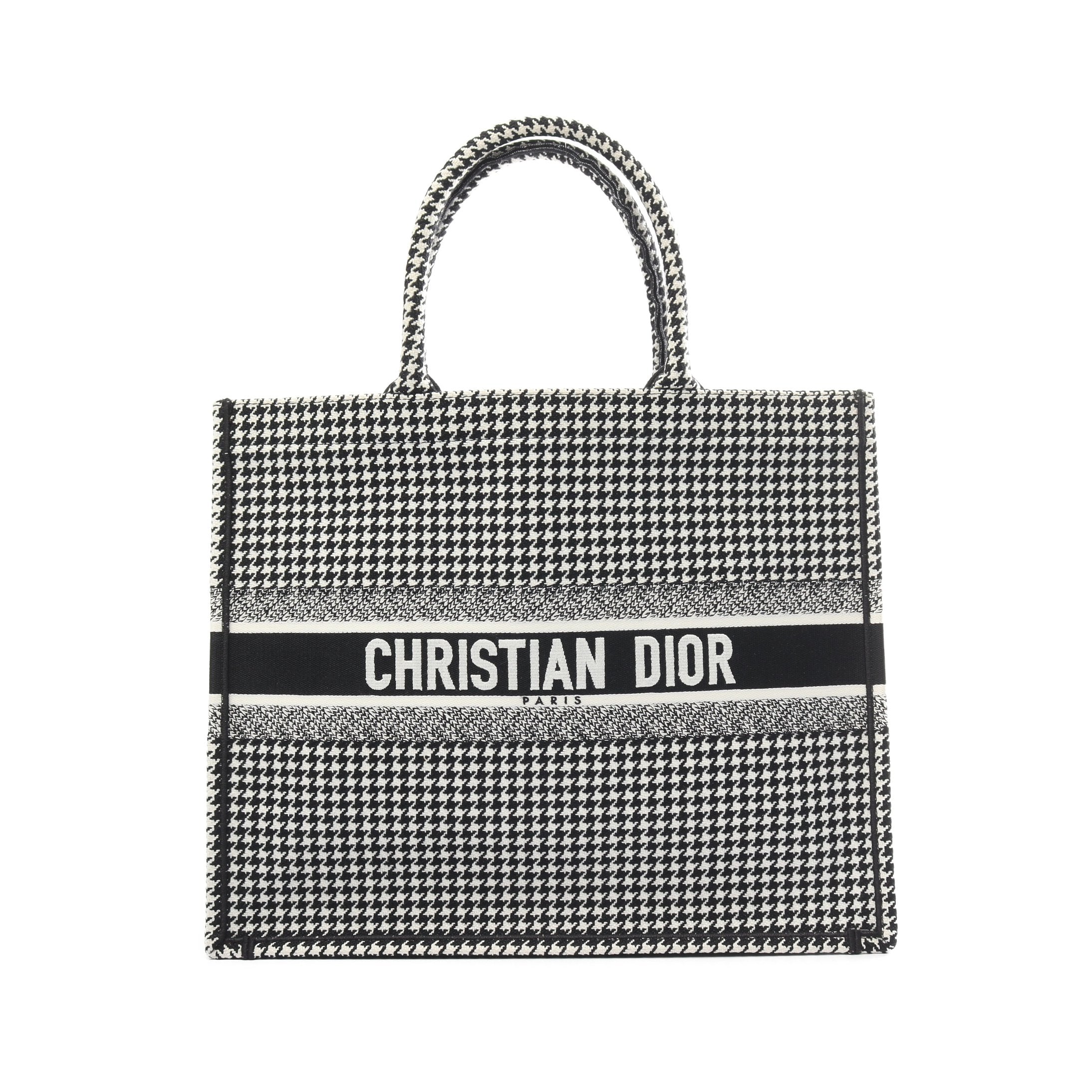 Dior BOOK TOTE Book tote Large Handbag Tote bag Canvas Black White