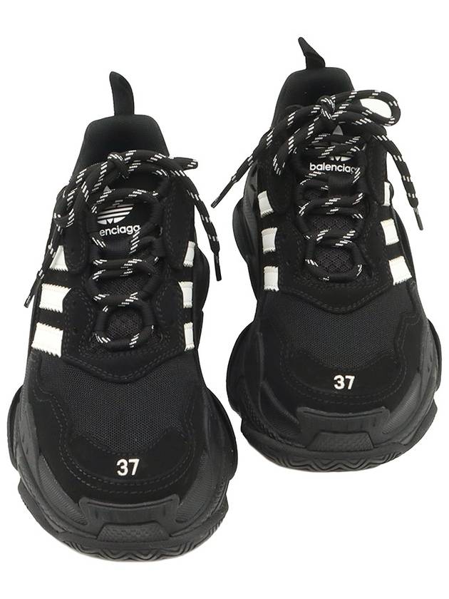 Balenciaga XAdidas Black White Double Foam Mesh Clear Sole Triple S Women Sneakers 37