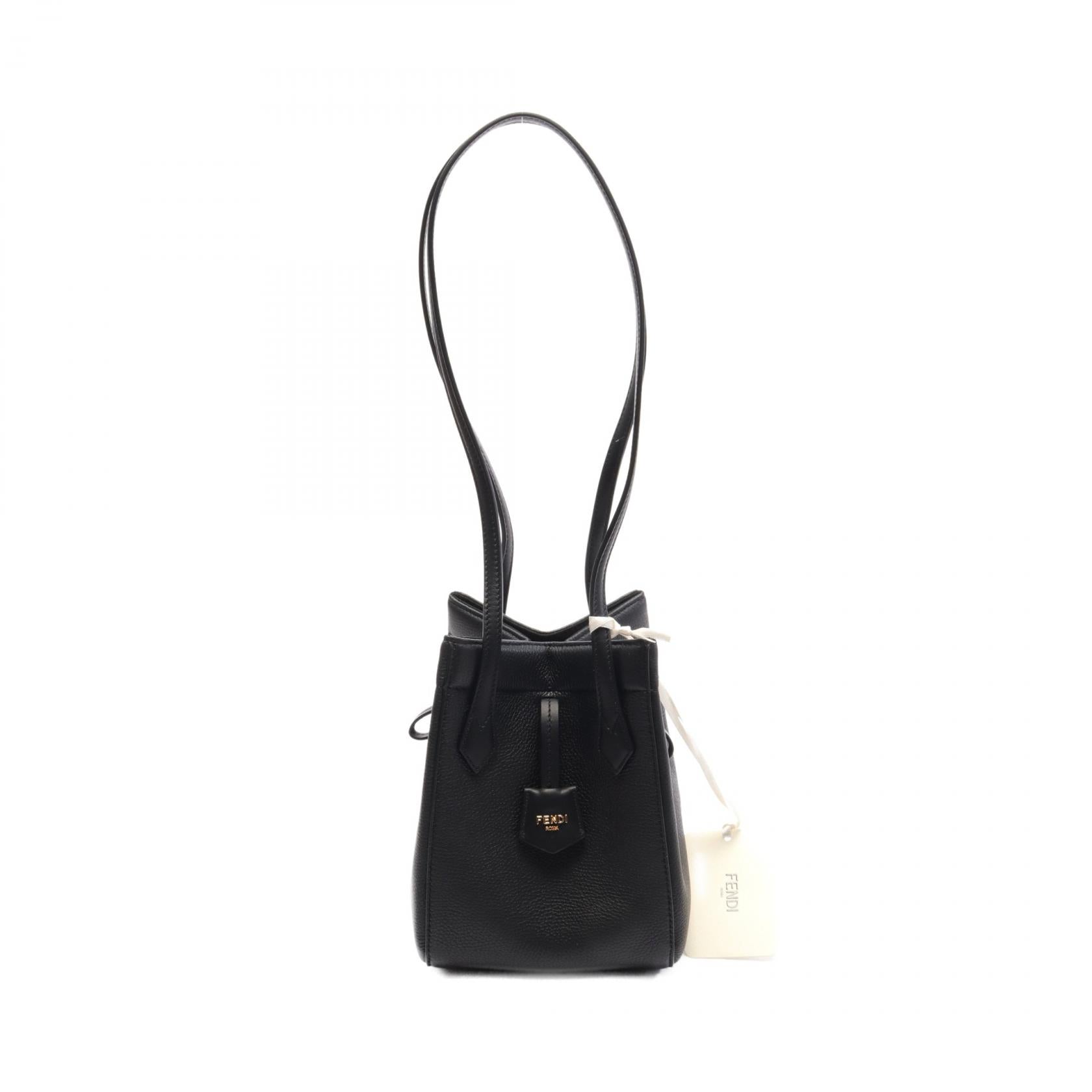 FENDI ORIGAMI MINI Origami Mini Shoulder bag Leather Black