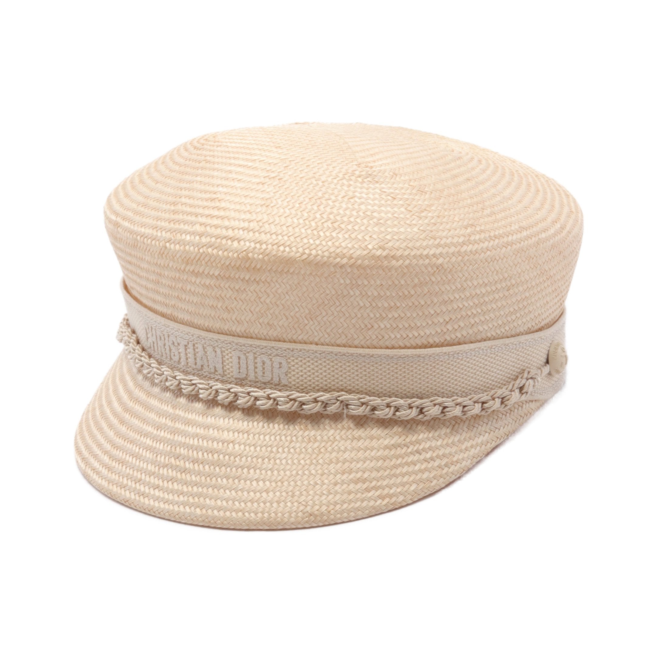 Dior Travel Cap Straw Canvas Light beige