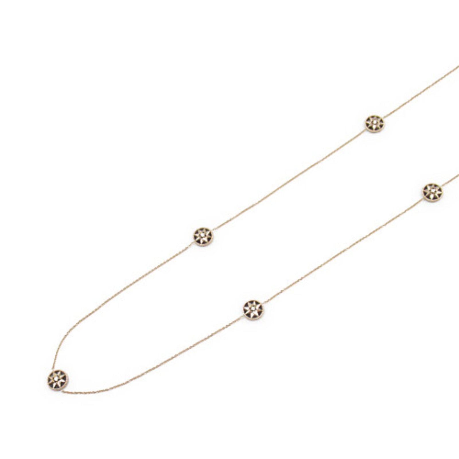 Dior Rose Thevan 9P Necklace Necklace K18PG (pink gold) Diamond Onyx Clear Black