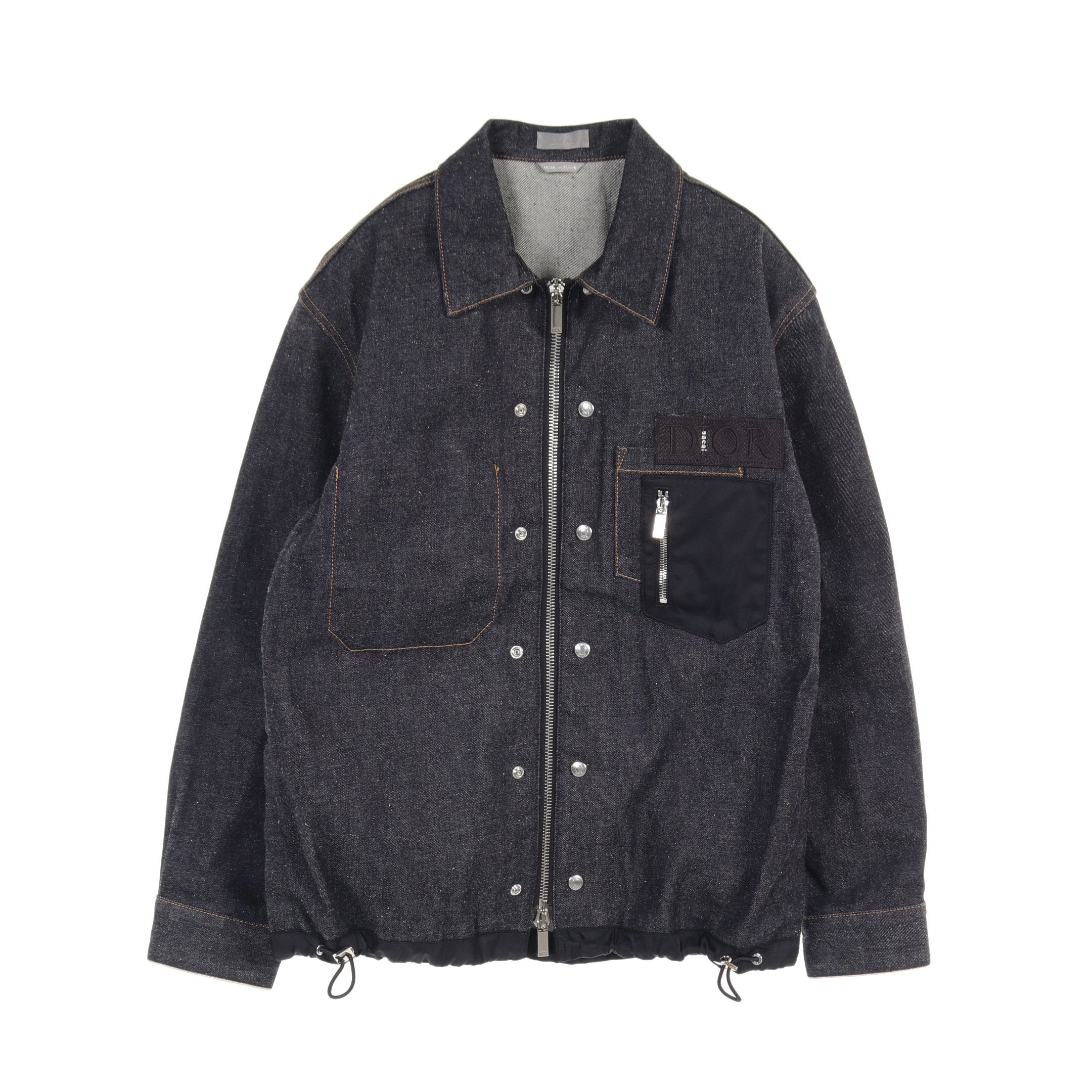 Dior DIOR * sacai Over Shirt Low Cotton Denim Denim Jacket Cotton Indigo blue
