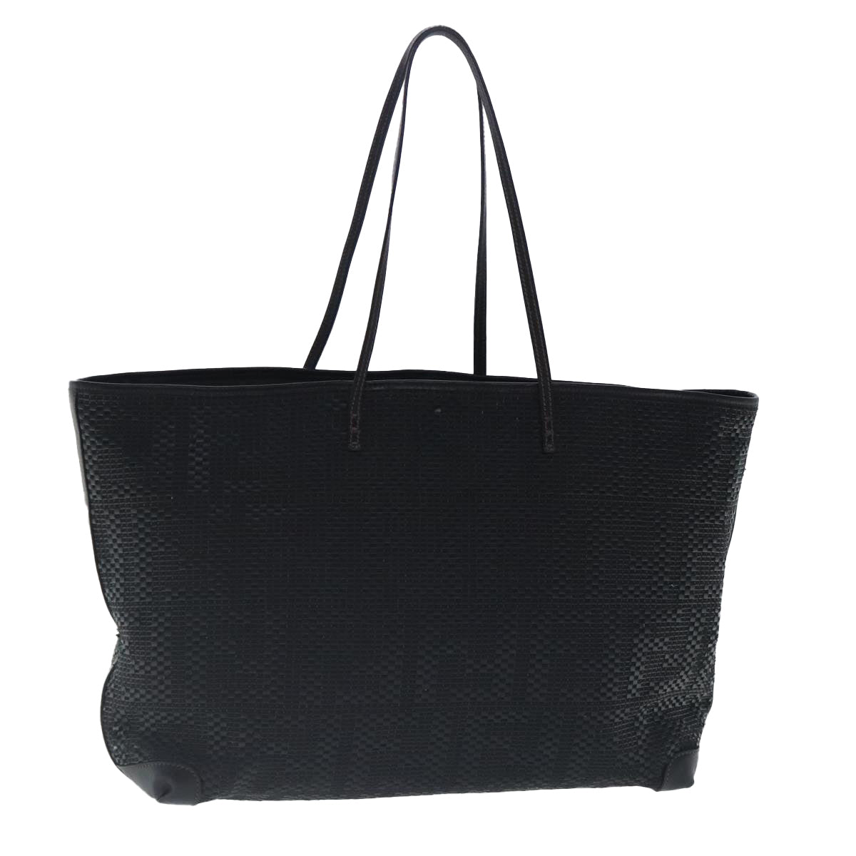 FENDI Zucca Canvas Tote Bag Leather Black95342
