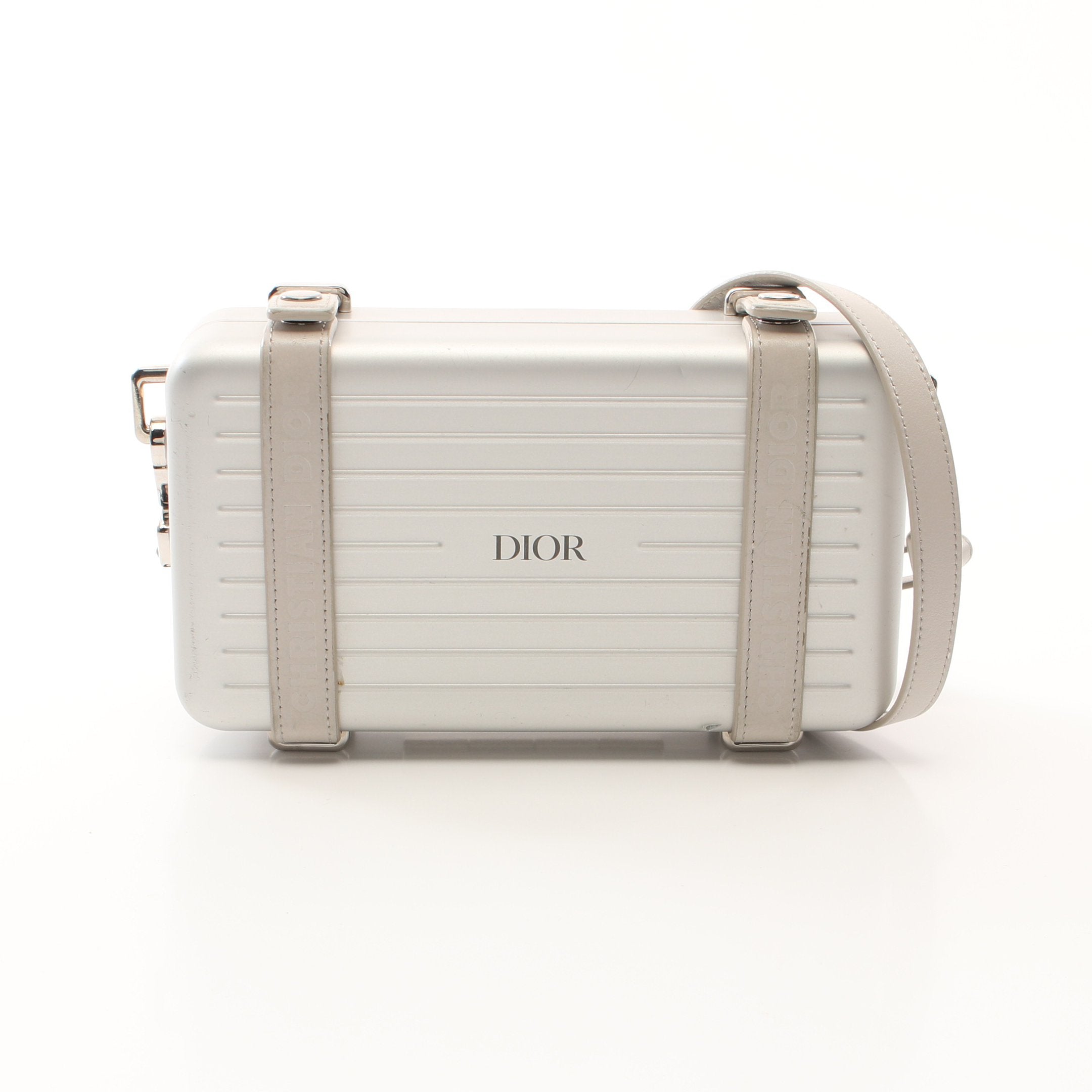 Dior DIOR * RIMOWA Personal clutch bag Shoulder bag Shoulder wallet Aluminum Leather Silver