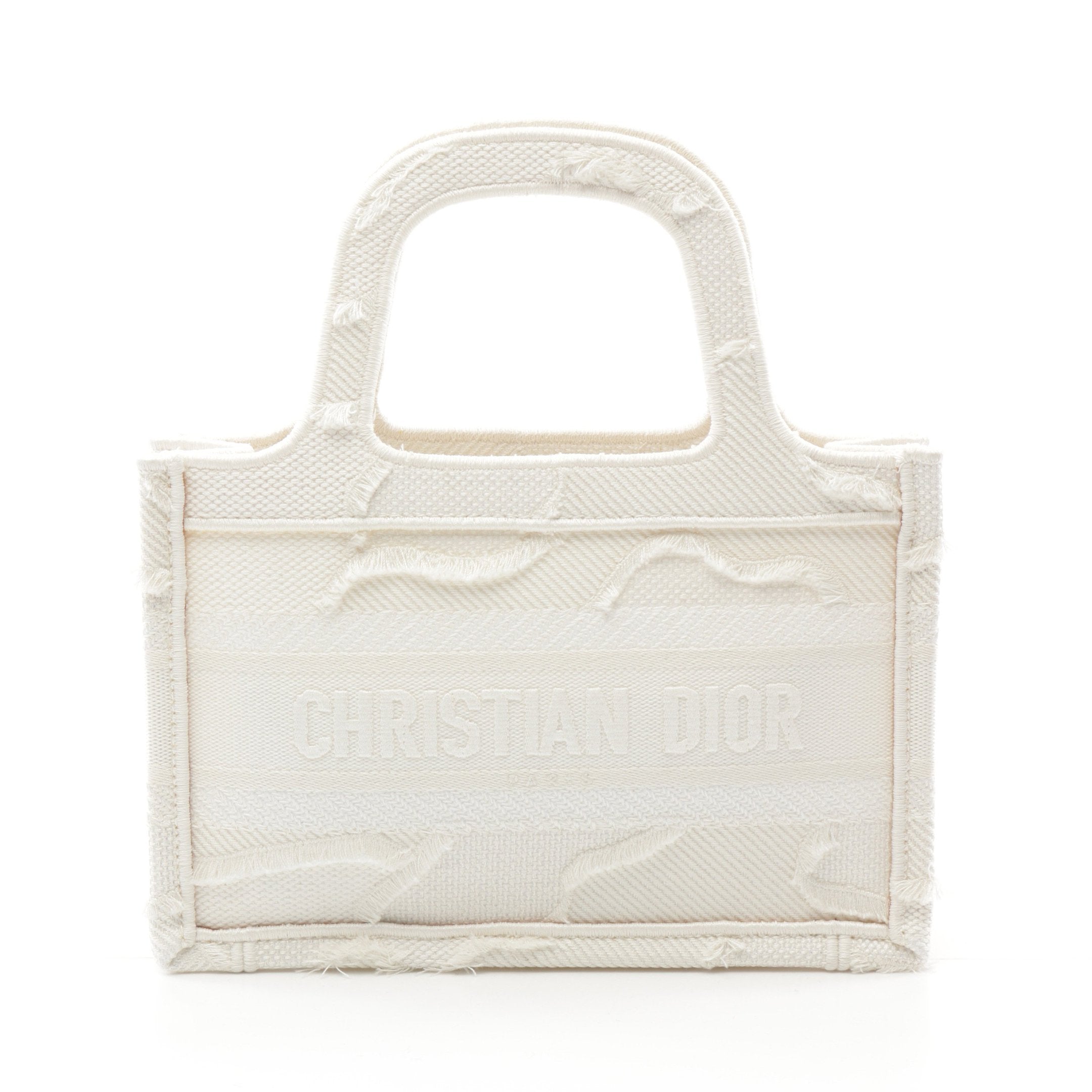 Dior BOOK TOTE Book tote Mini Handbag Canvas White