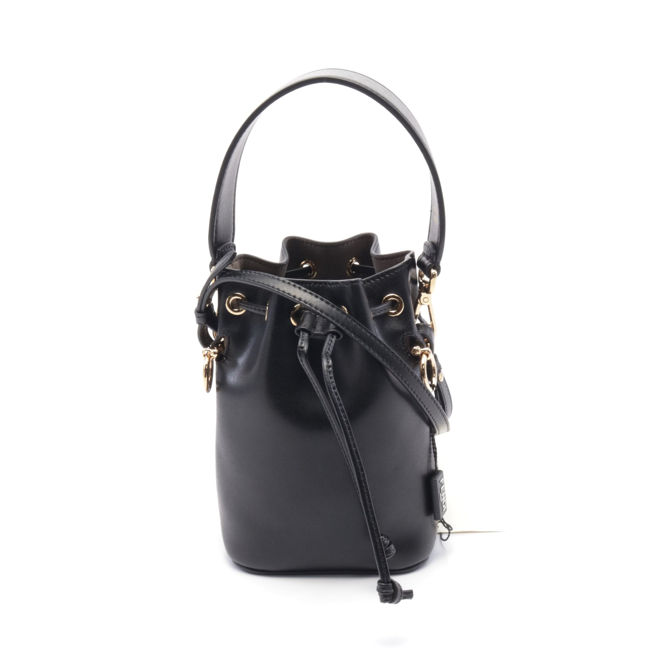 FENDI Mini Montresor Handbag Leather Black 2WAY