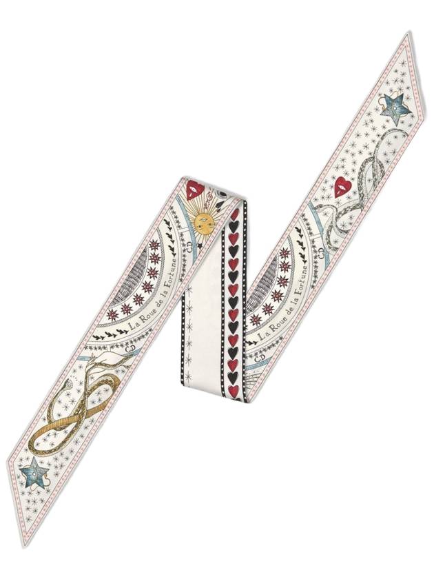 La Rue De La Fortune Taro Micha Silk Twill Muffler White Dior