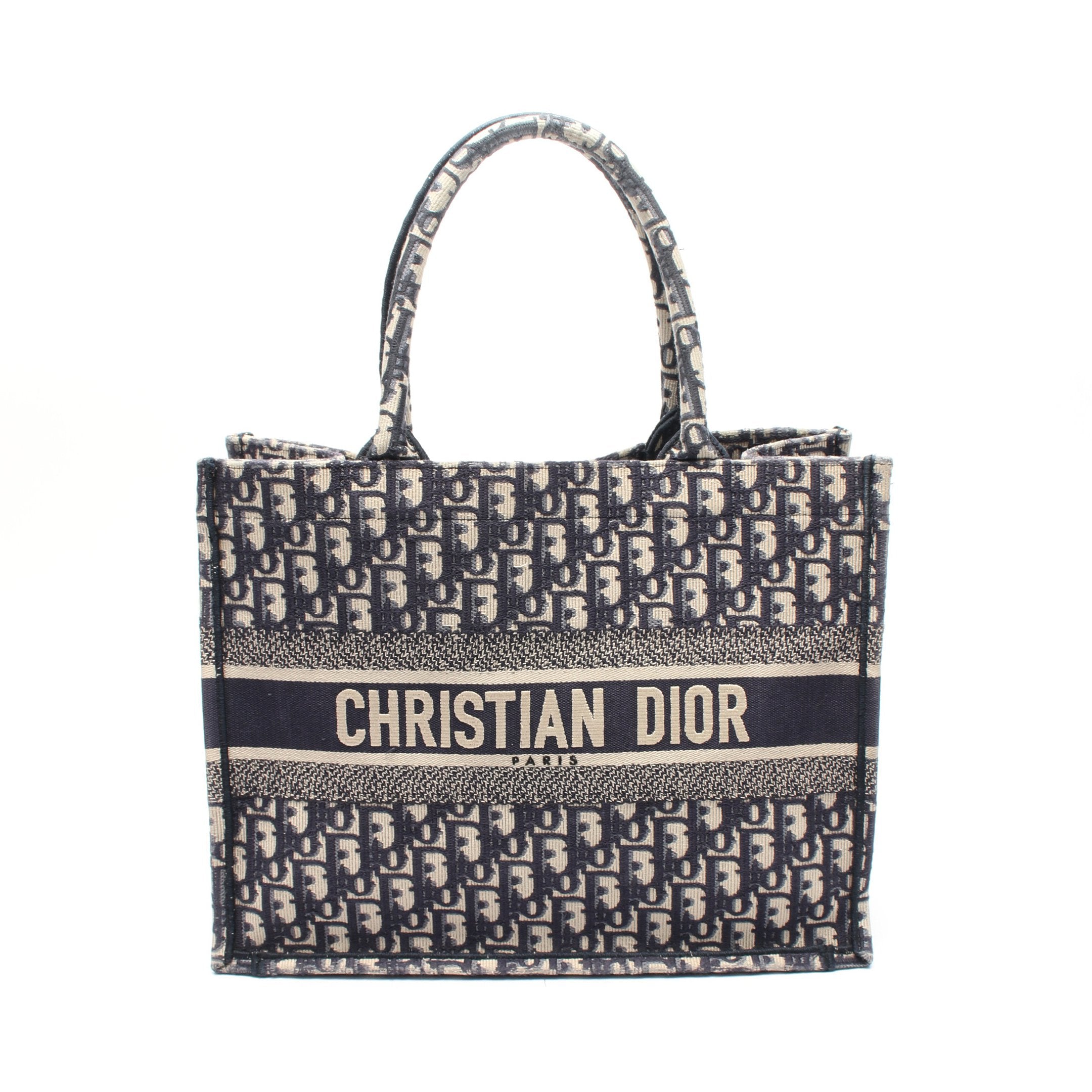 Dior BOOK TOTE Book tote Medium Handbag Tote bag Canvas Navy Beige