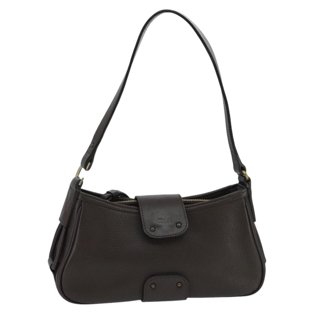 Chloe Shoulder Bag Leather Brown 97651