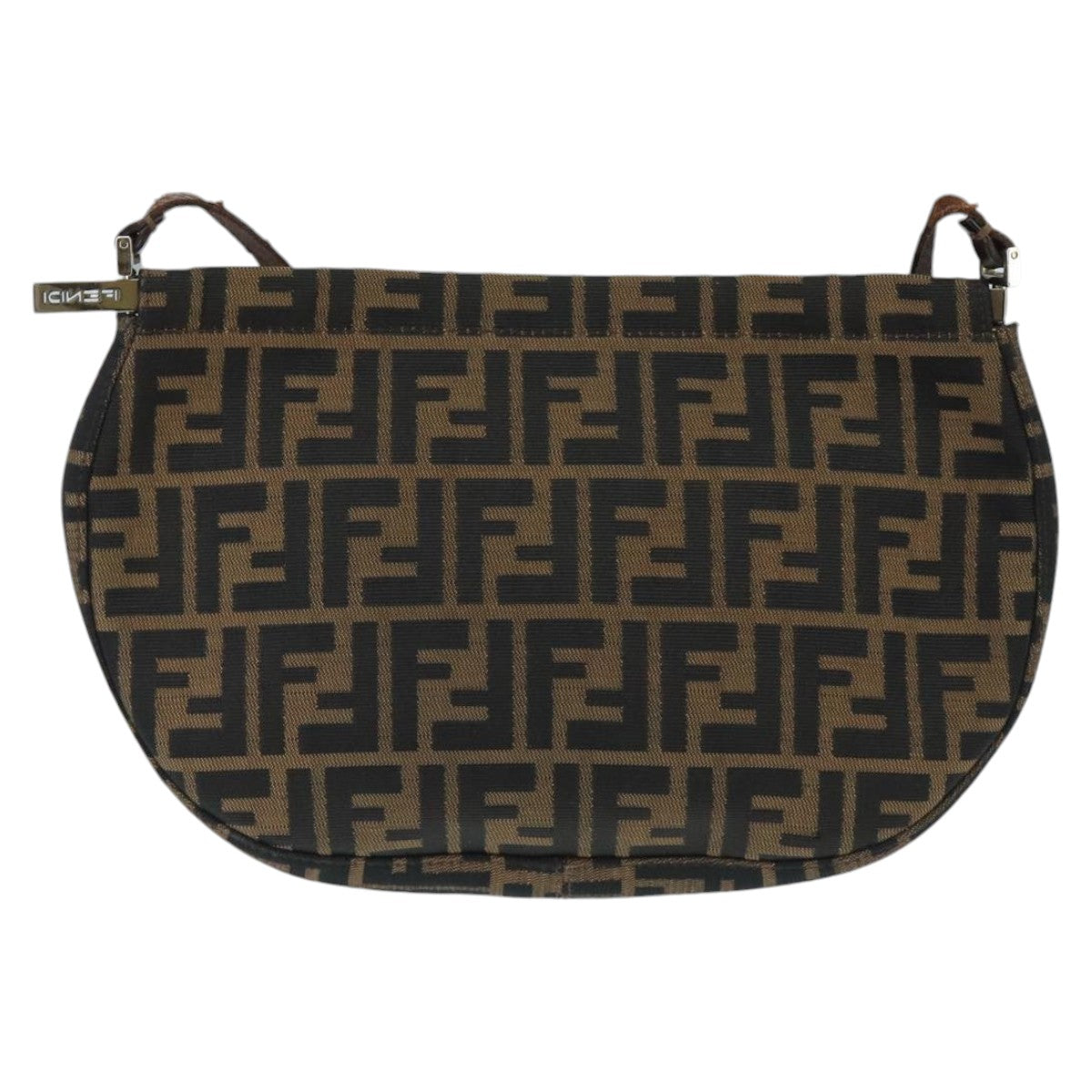 FENDI Zucca Canvas Shoulder Bag Brown Black98351