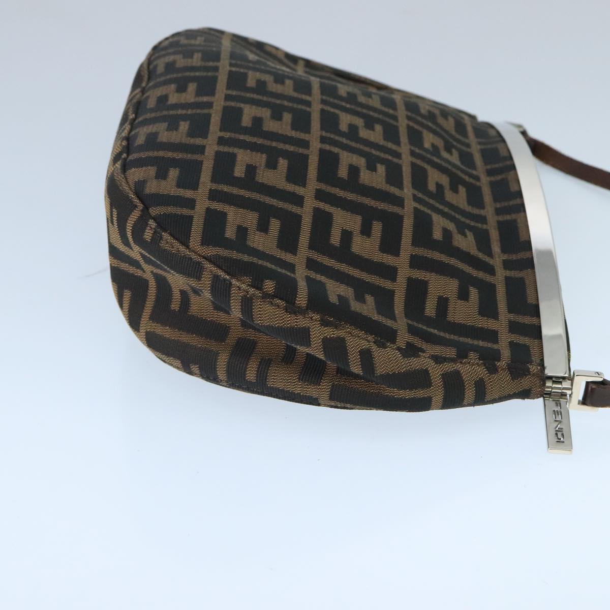 FENDI Zucca Canvas Shoulder Bag Brown Black98351