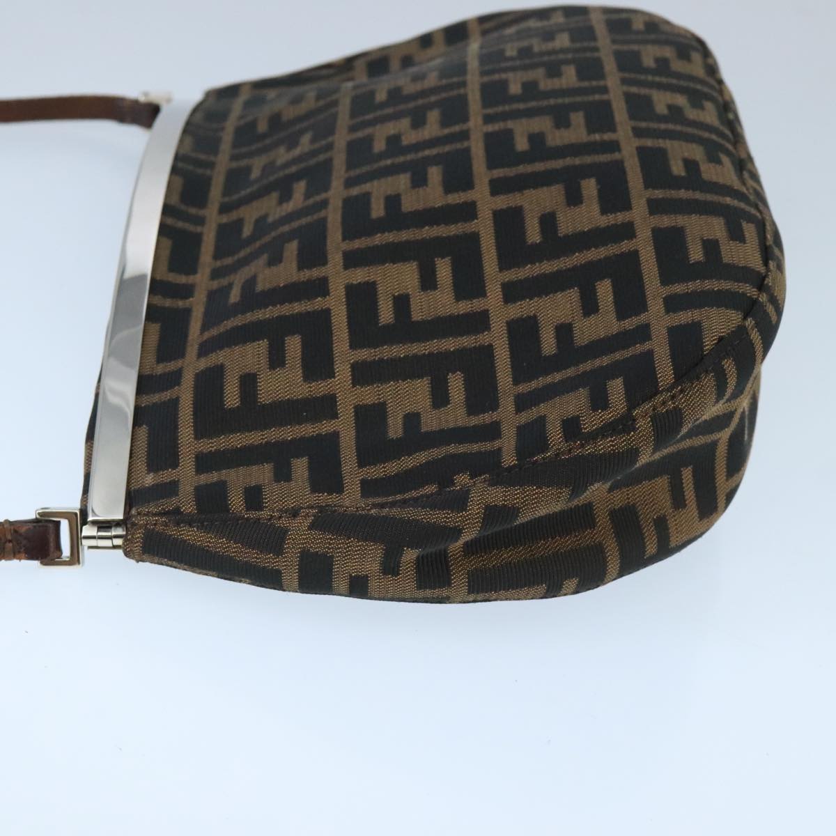 FENDI Zucca Canvas Shoulder Bag Brown Black98351