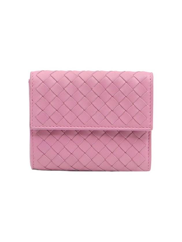 Bottega Veneta Pink Intrecciato VN 3 fold folder wallet