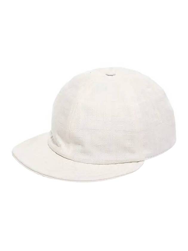 Fendi Semi Motif Denim Ball Cap White