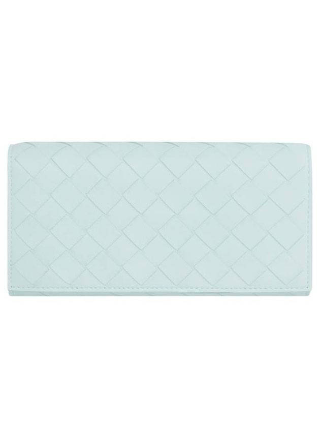 Bottega Veneta Intrecciato Large Flap Long Wallet Sky Blue