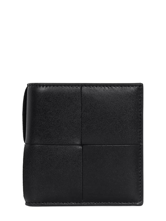 Bottega Veneta Intrecciato Cassette Slim Half Wallet Black