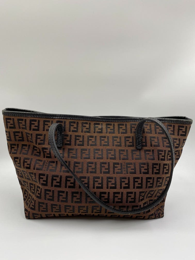 Fendi mini Tote in Brown Zucca Canvas