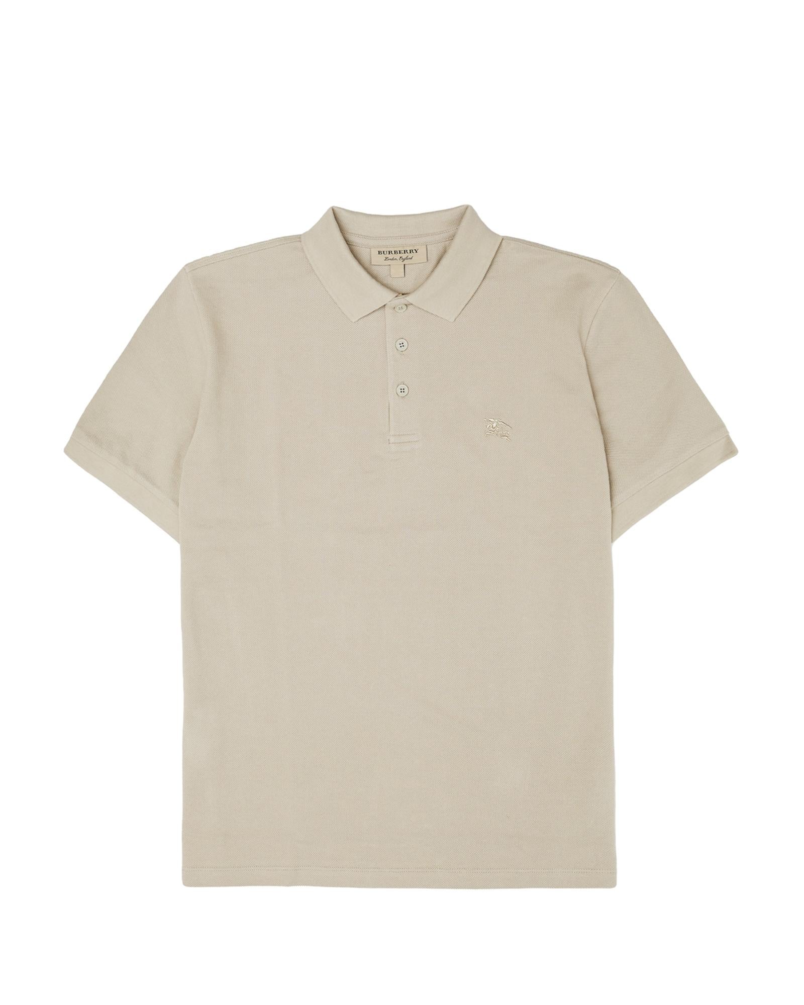 Burberry Cotton Polo Shirt Short Sleeves Men Beige