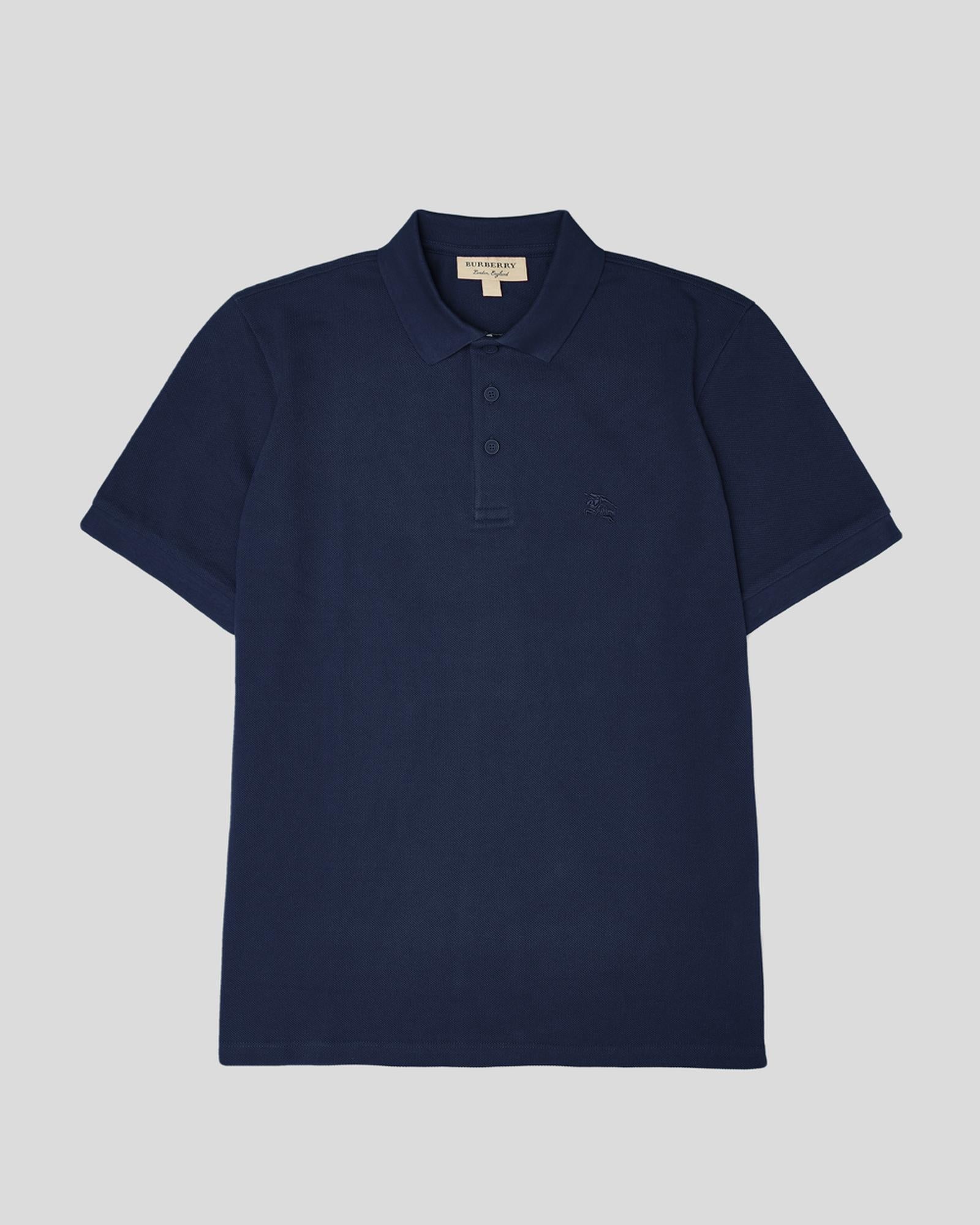 Burberry Short Sleeve Polo Shirt Men Navy Blue