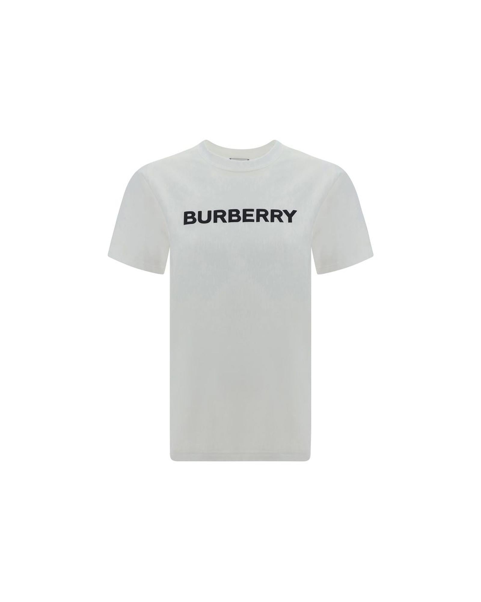 Burberry Logo TShirt Short Sleeves Women White Tops