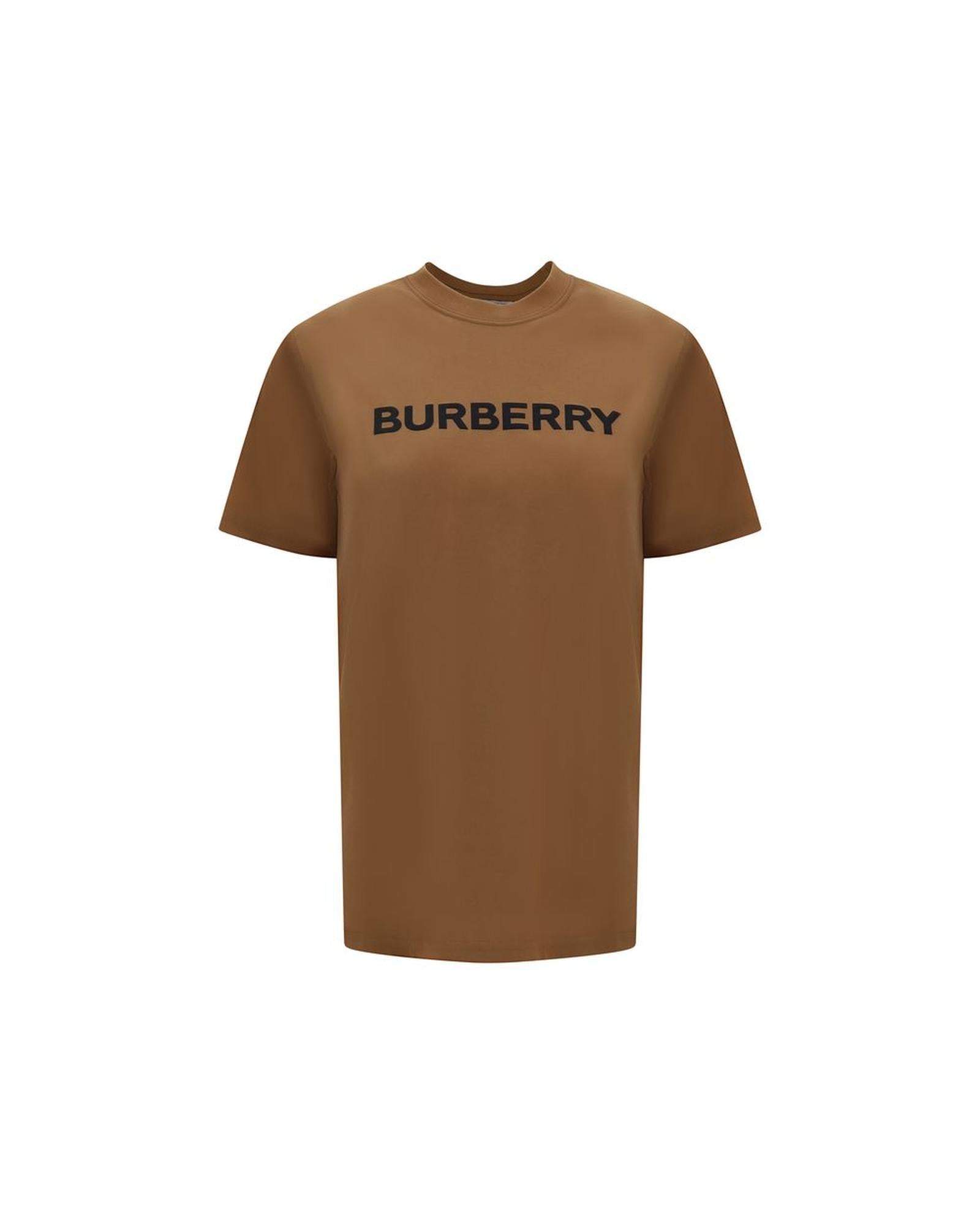 Burberry Cotton Logo TShirt Women Brown Tops