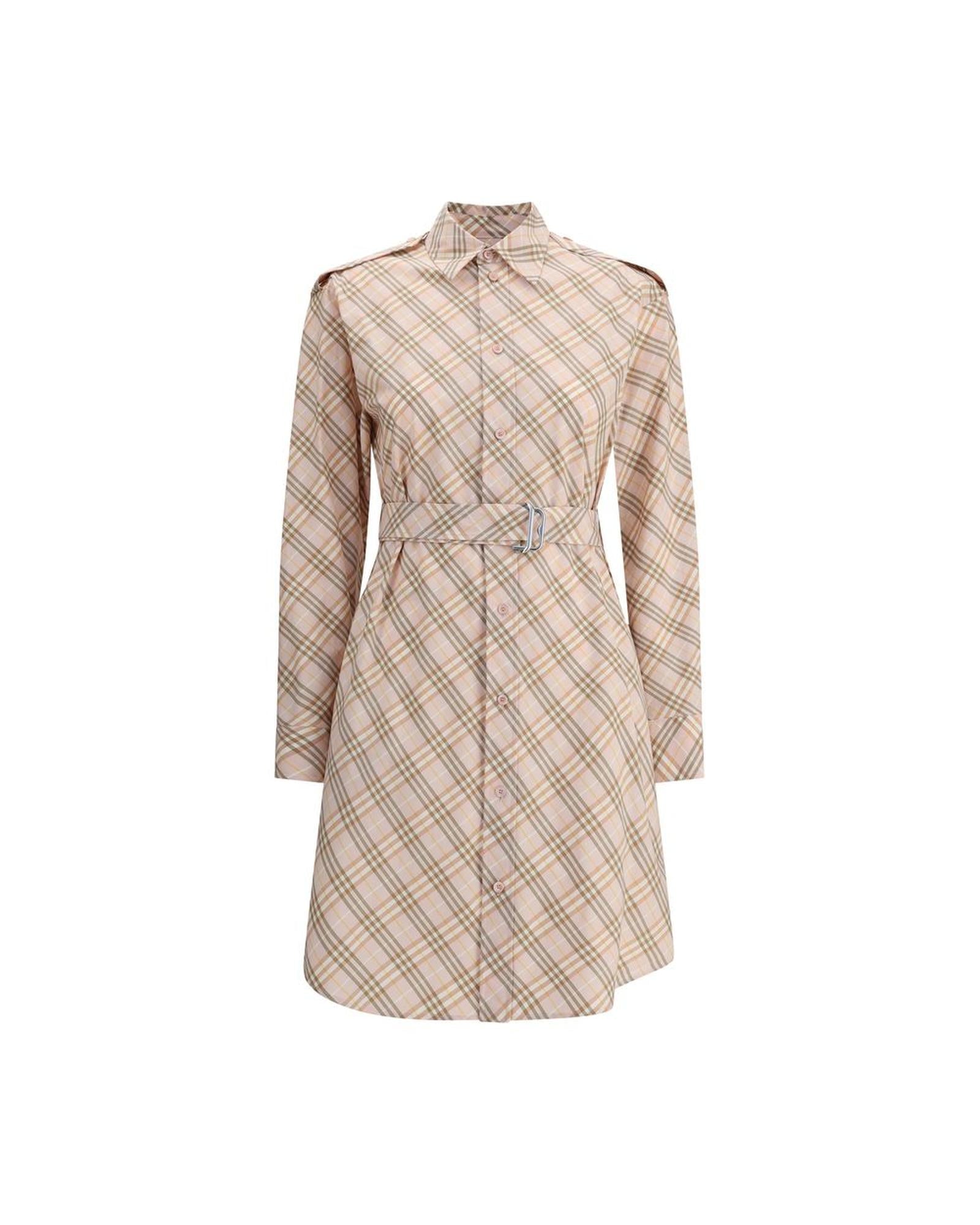 Burberry Shirt Dress Plaid Mini Women Multicolor Dresses