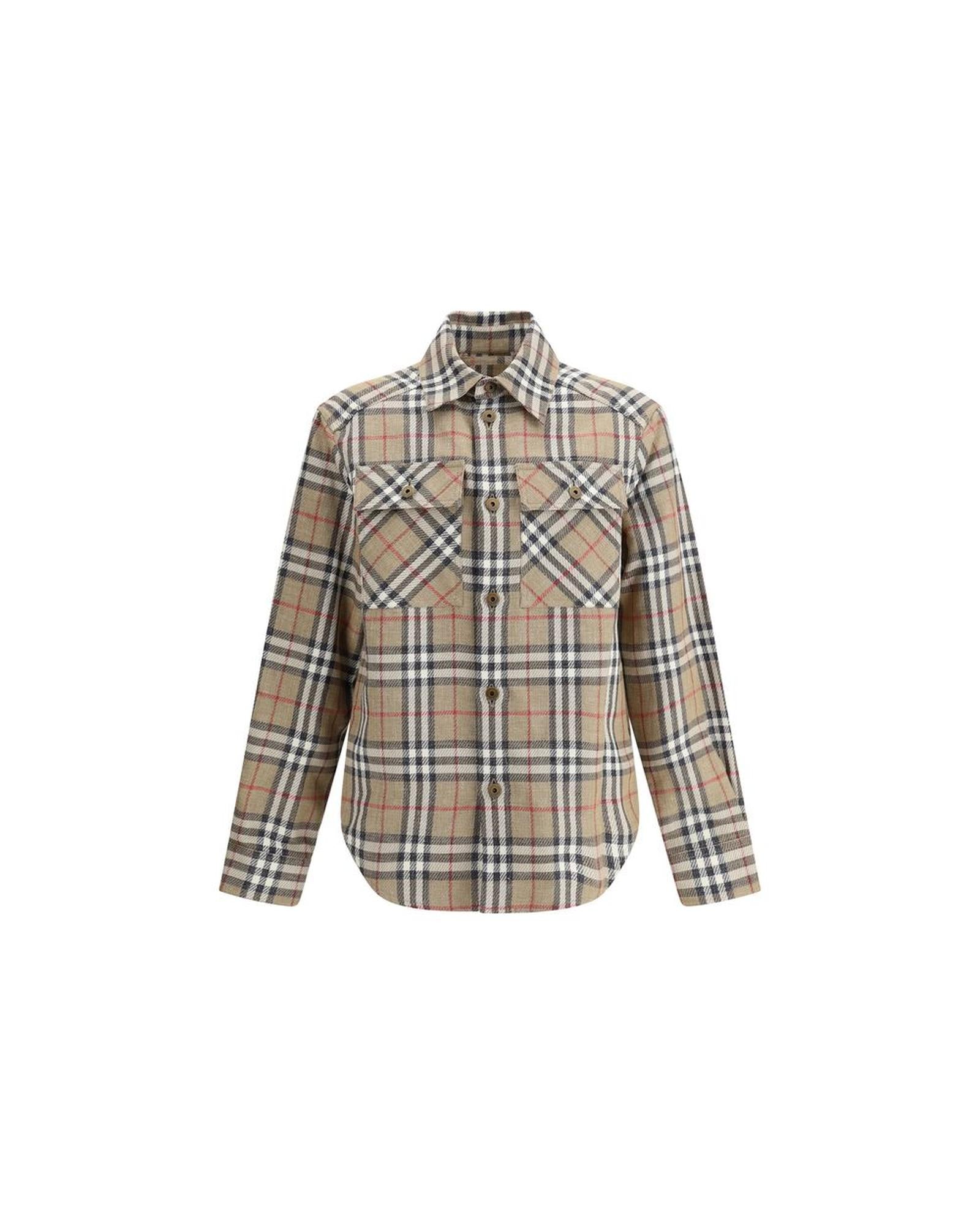 Burberry Check Flannel Shirt Men Brown