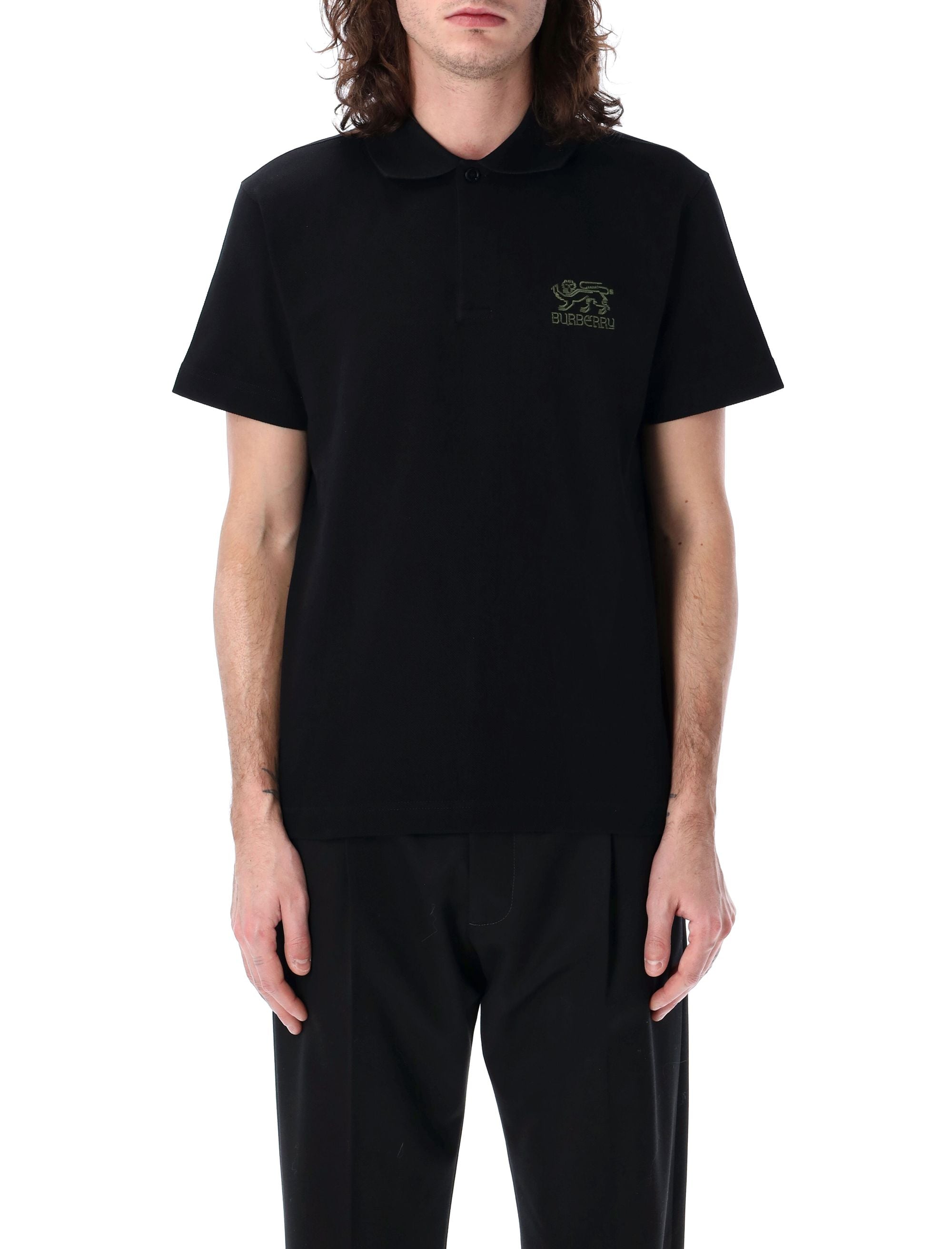BURBERRY Slim Fit Cotton Polo Shirt - Size L