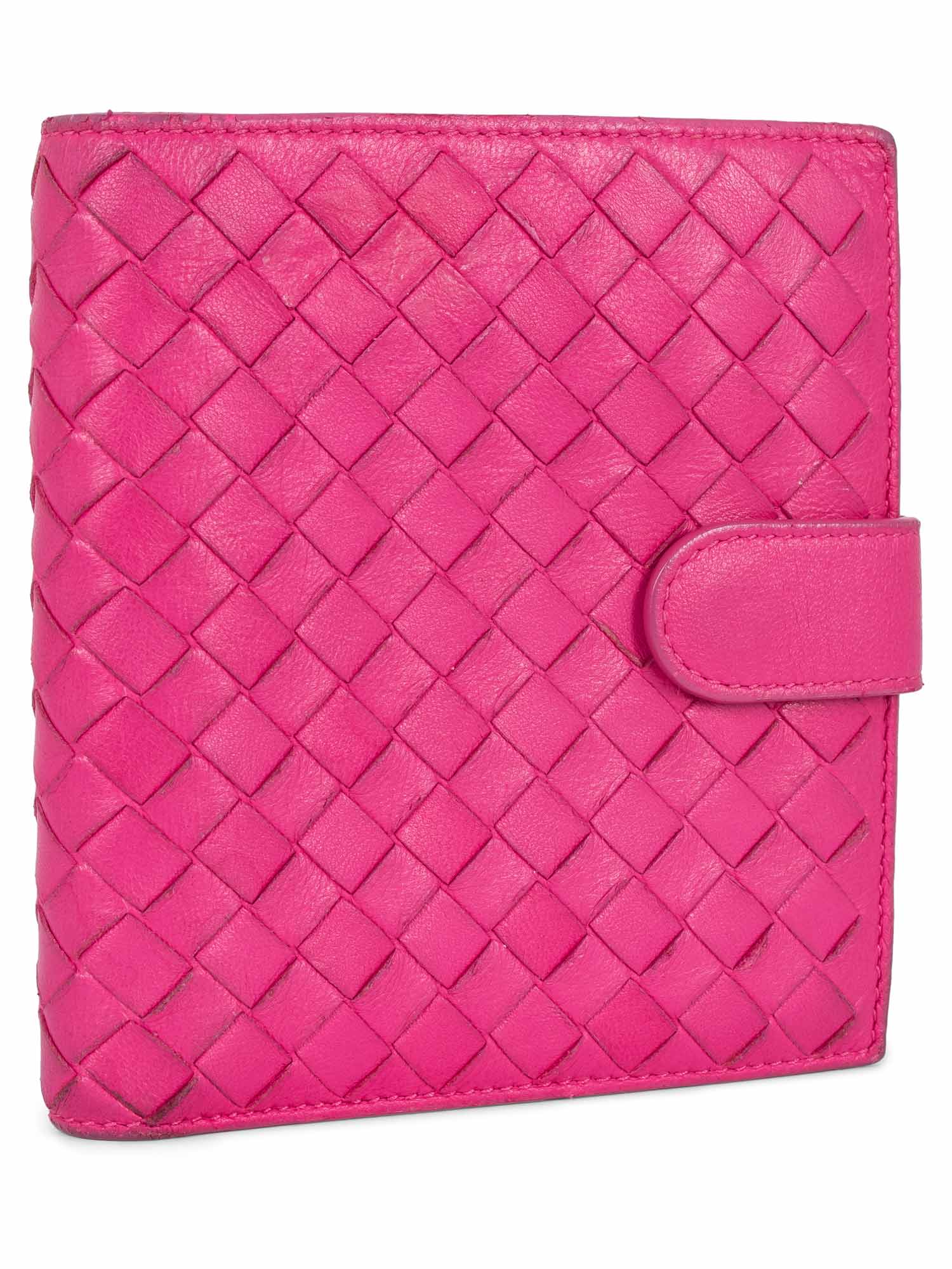 Bottega Veneta Intrecciato Leather Square Wallet Pink