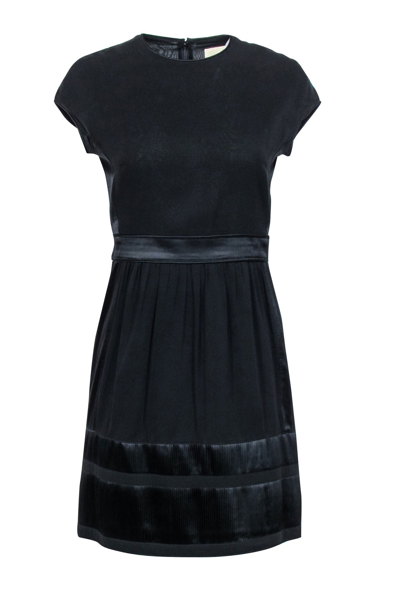 Burberry - Black Short Sleeve Silk Blend Dress Sz 4