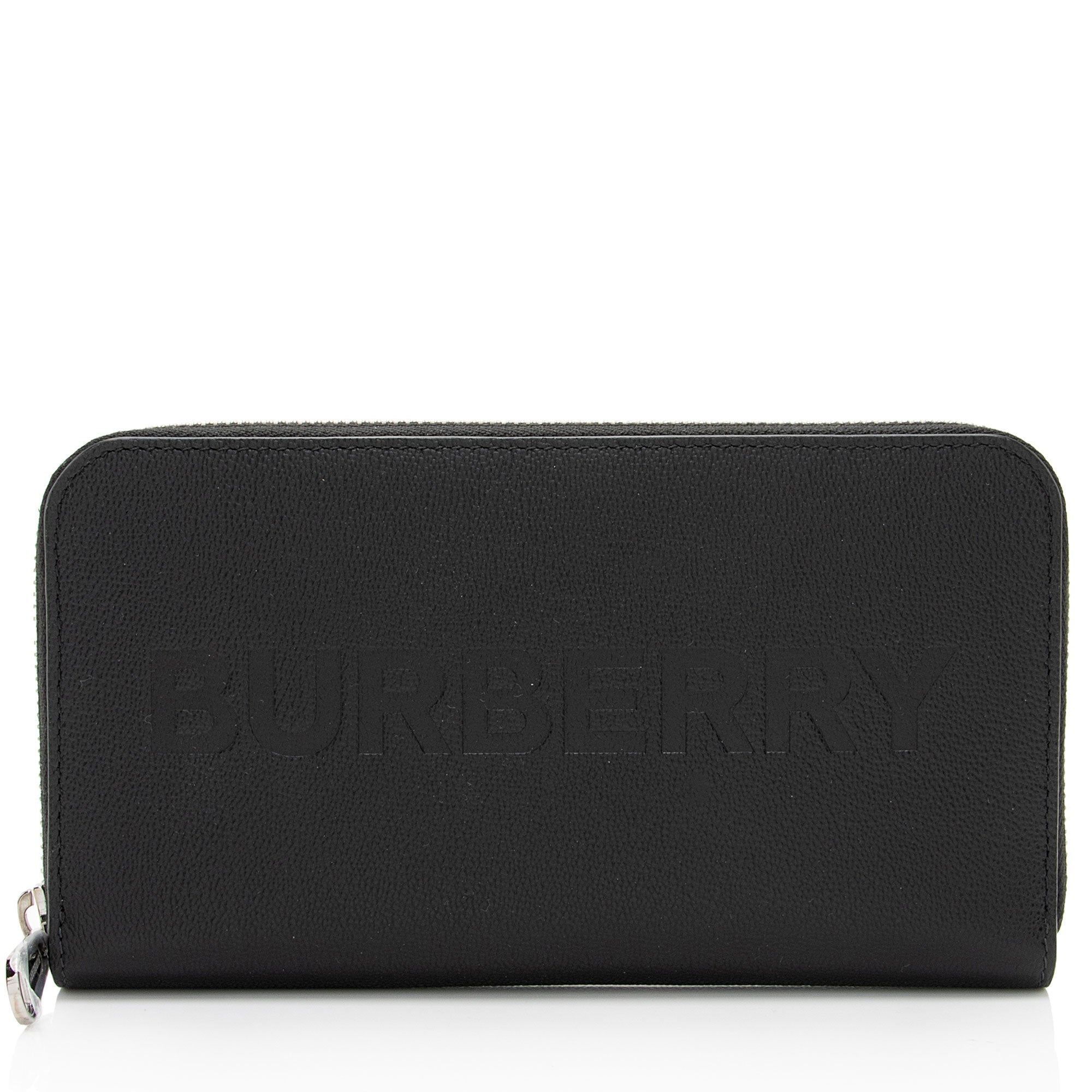 Burberry Calfskin Embossed Logo Elmore Zip Around Wallet (SHF-s1Fg80)
