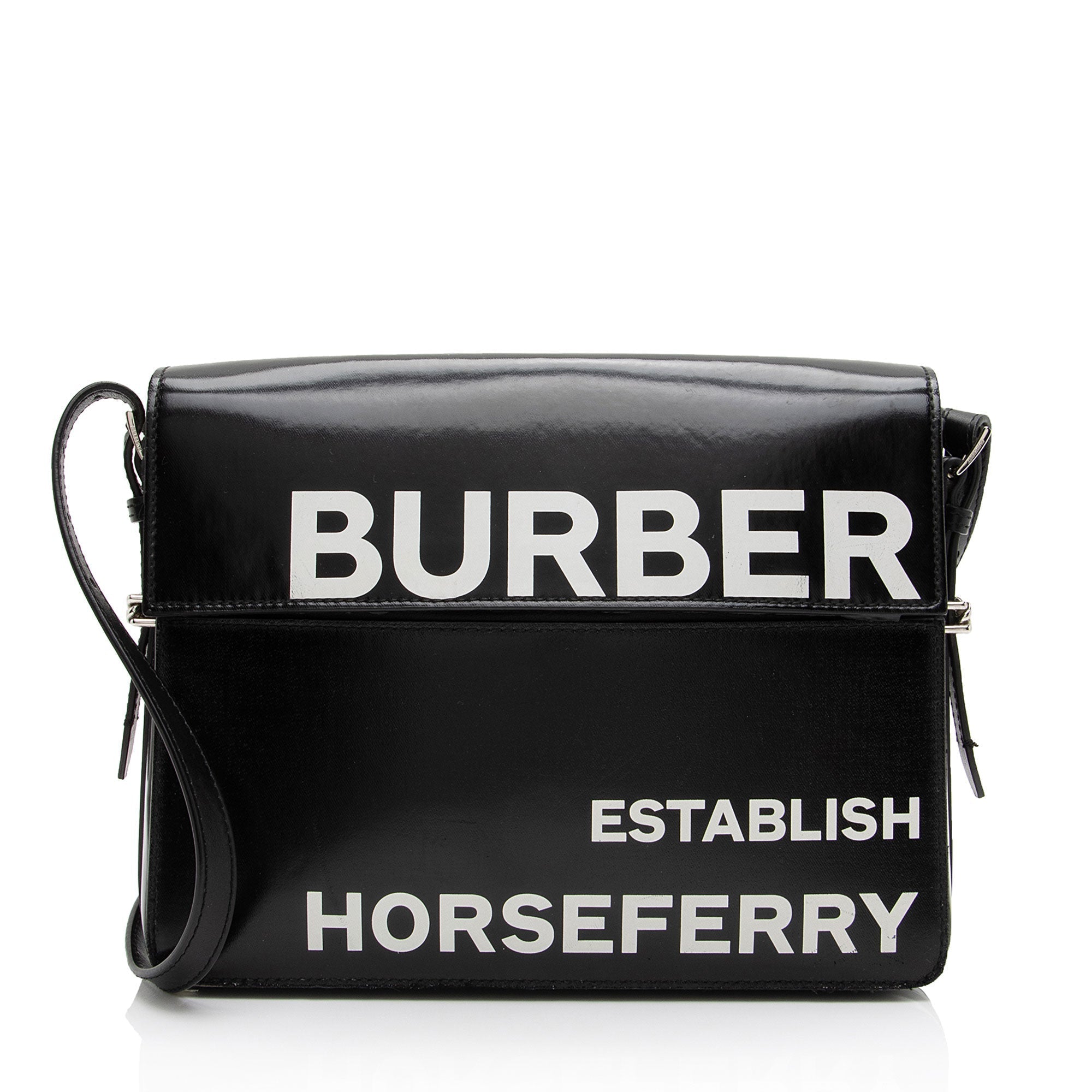 Burberry Coated Canvas Horseferry Print Grace Large Flap Bag (SHF-8i3NQl)