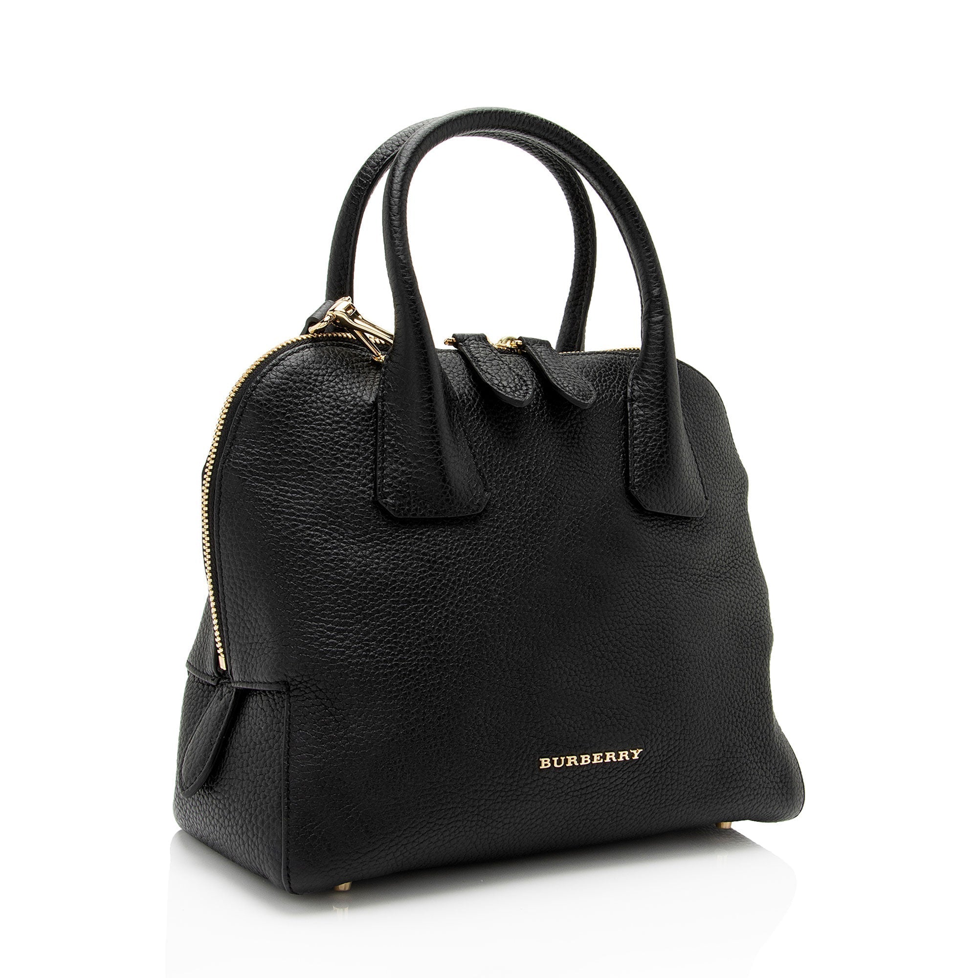 Burberry Grainy Calfskin Greenwood Small Bowling Bag (SHF-FpdJNF)