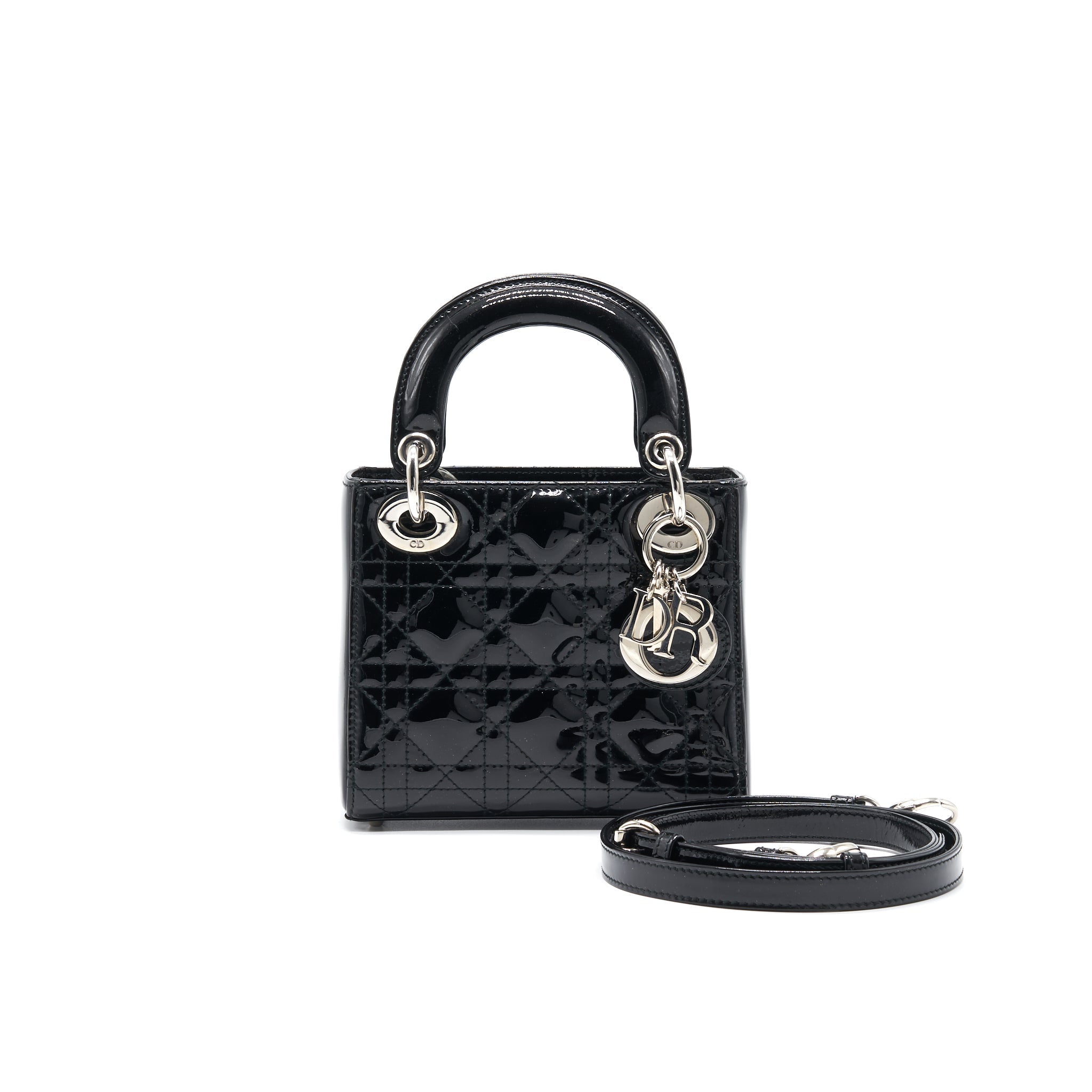 Dior Mini Lady Dior Patent Leather Black SHW
