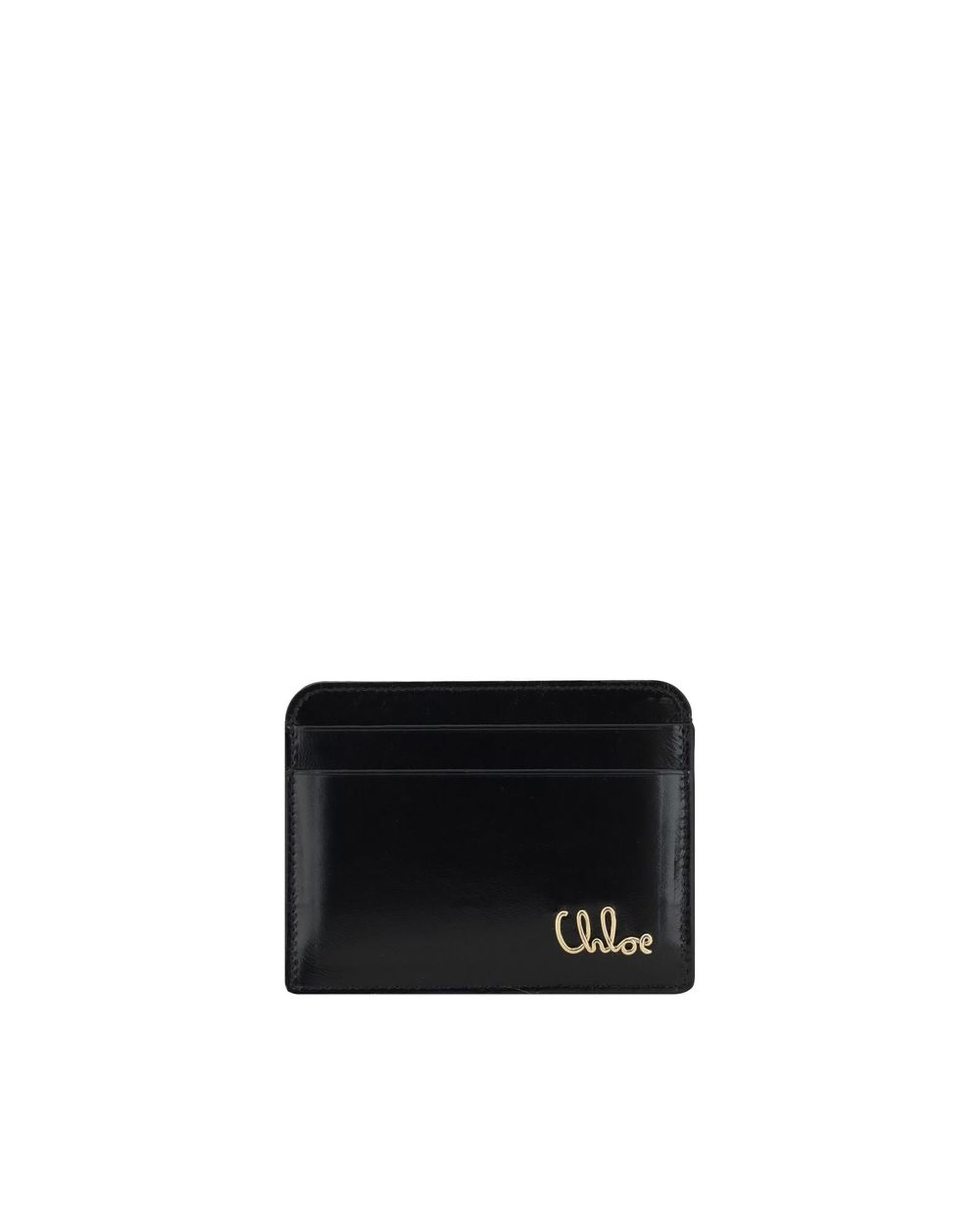 Chloe Card Holder Leather Wallet Women Black Wallets & Pouches