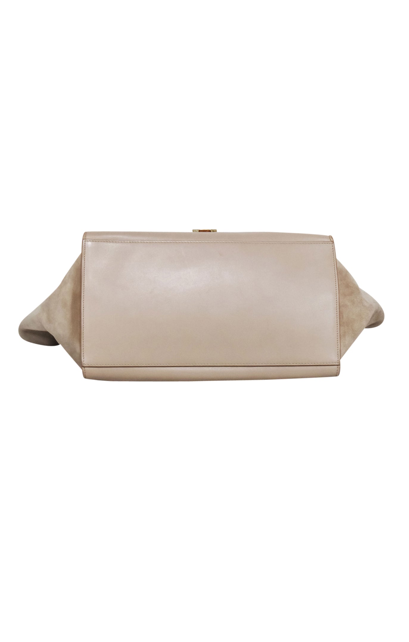 Celine - Beige & Black Large Trapeze Tote Bag